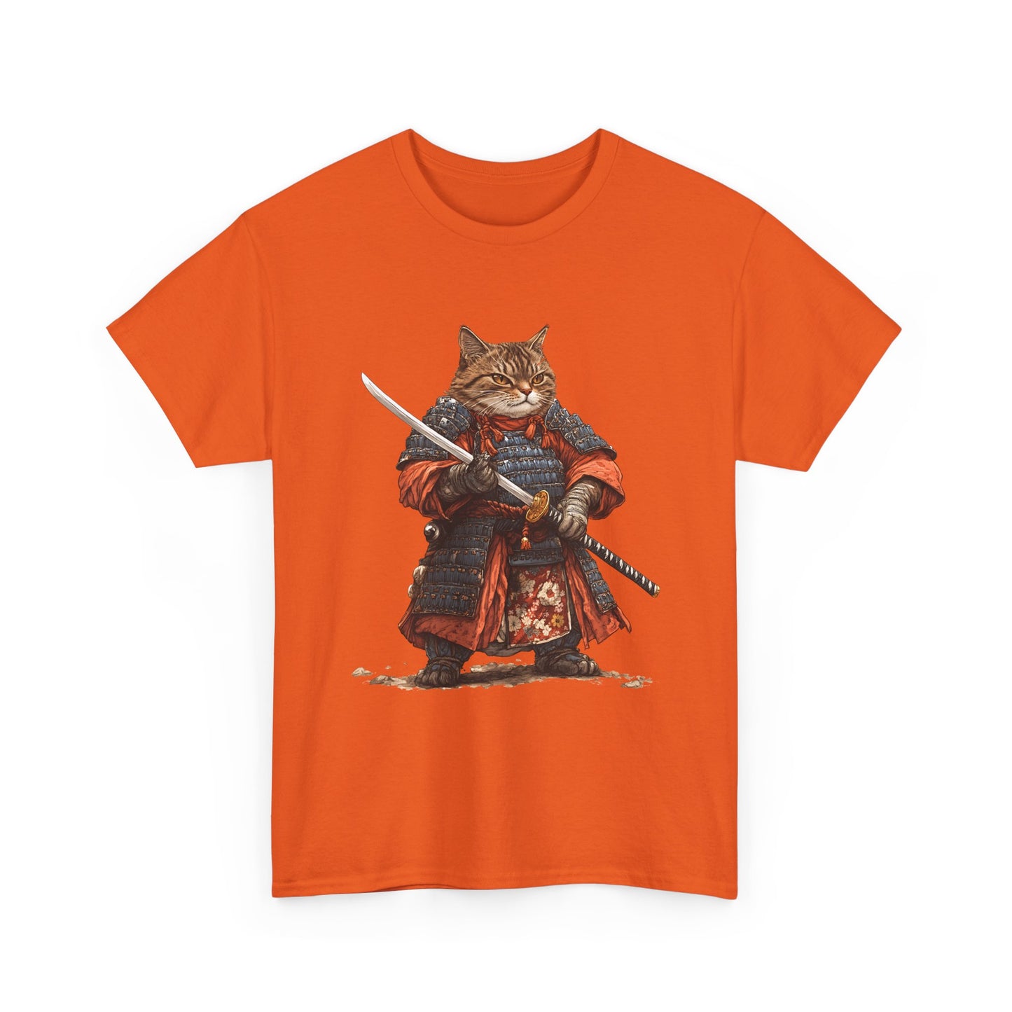 Samurai Cat T-Shirt – Warrior Tabby Graphic Tee