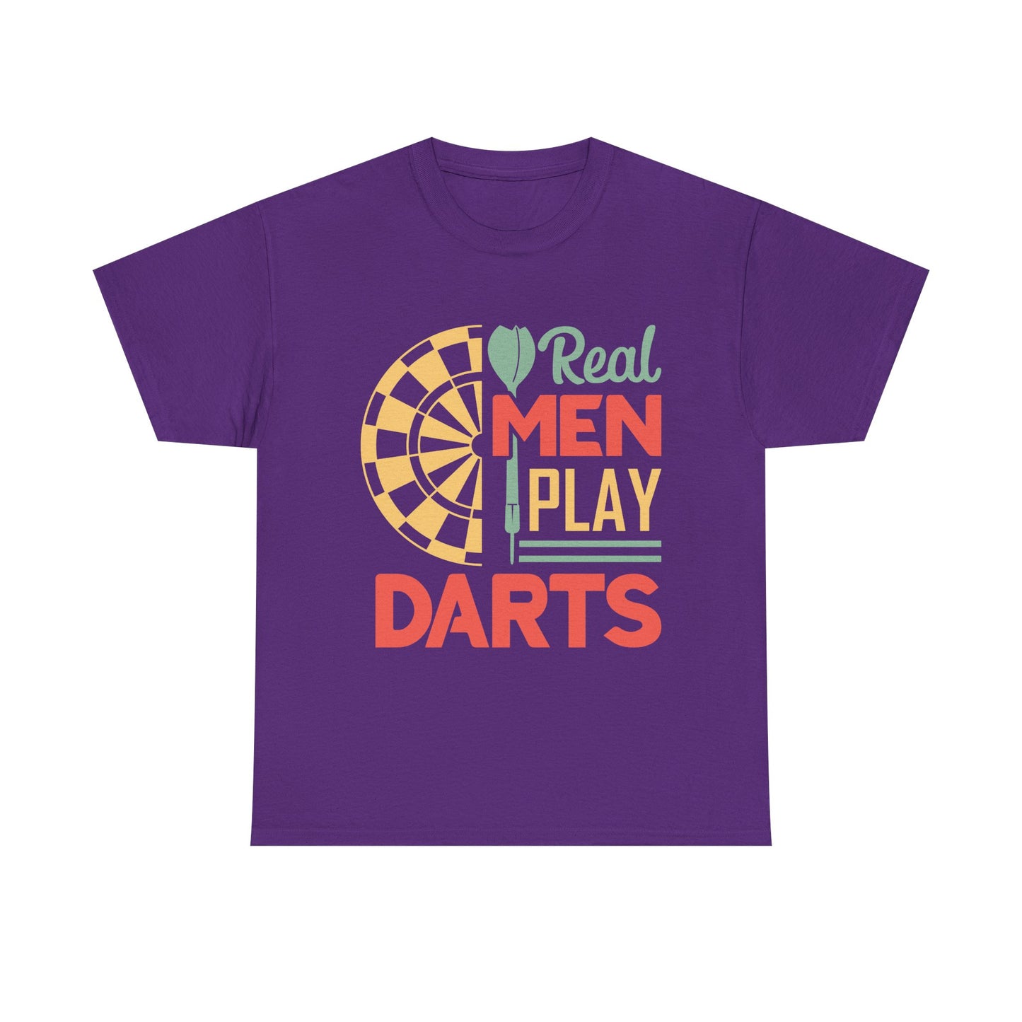 Darts T-Shirt — “Real Men Play Darts” Retro Dartboard Tee