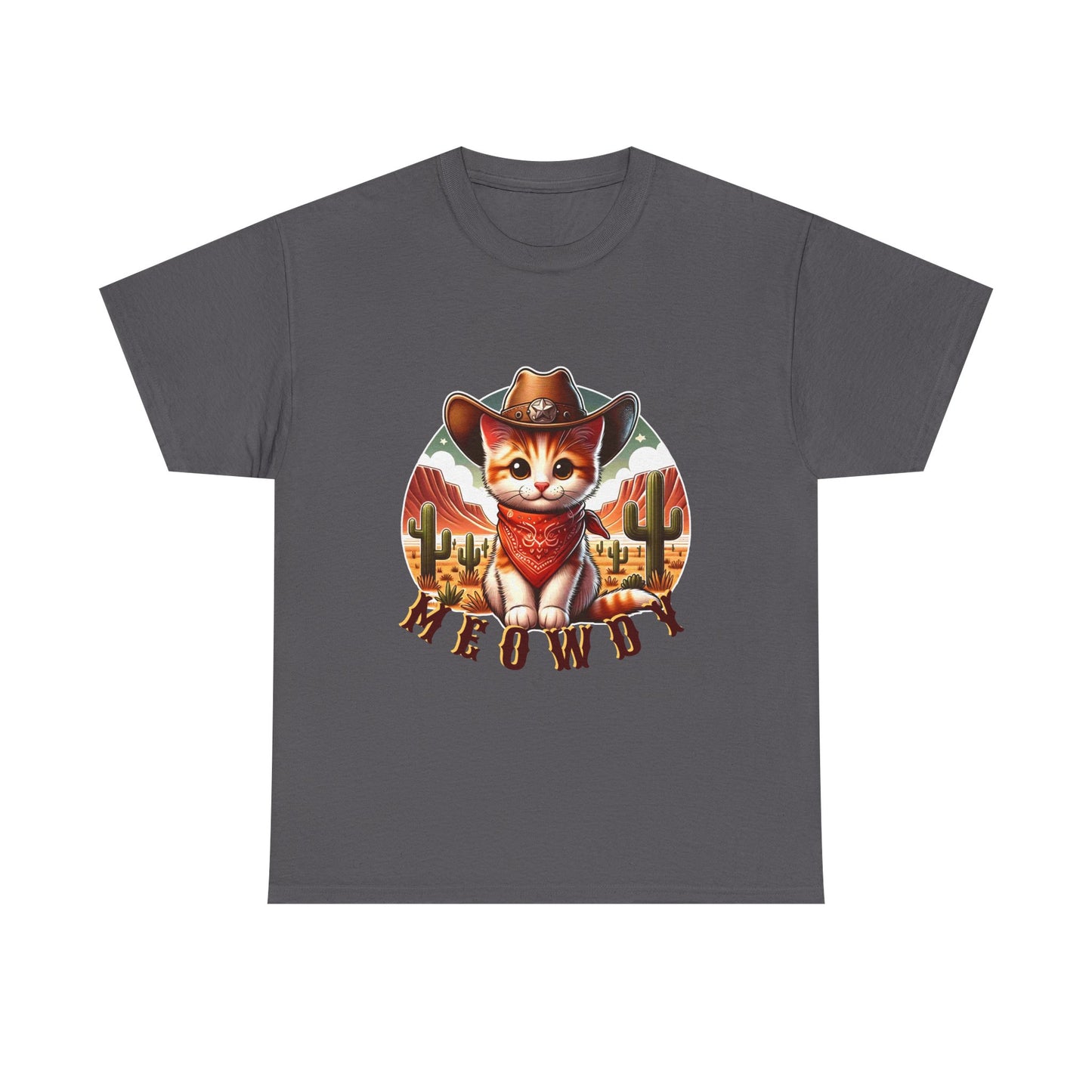 Cat Cowboy Tee — "Meowdy" Western Kitten Graphic T-Shirt
