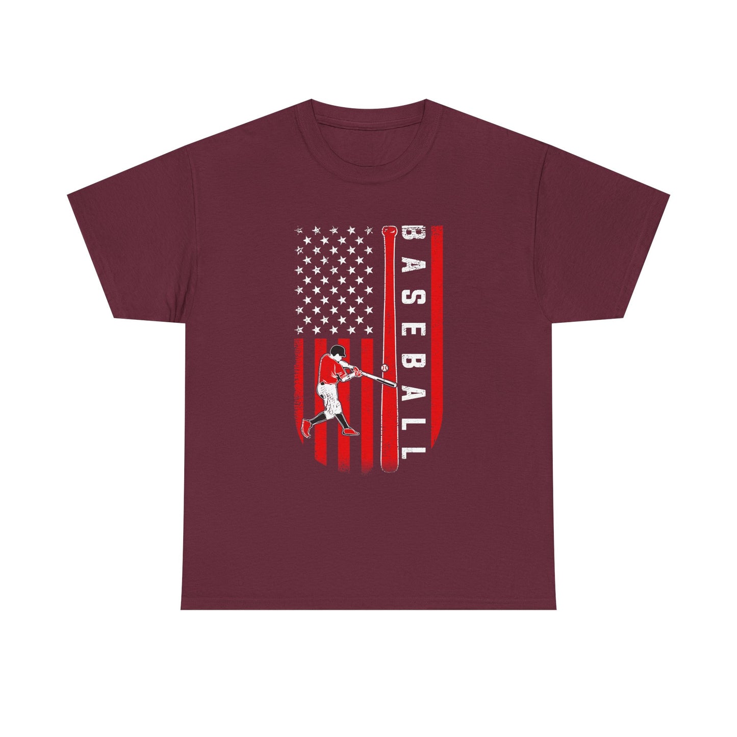 Baseball American Flag T-Shirt — Patriotic Batter Graphic Tee