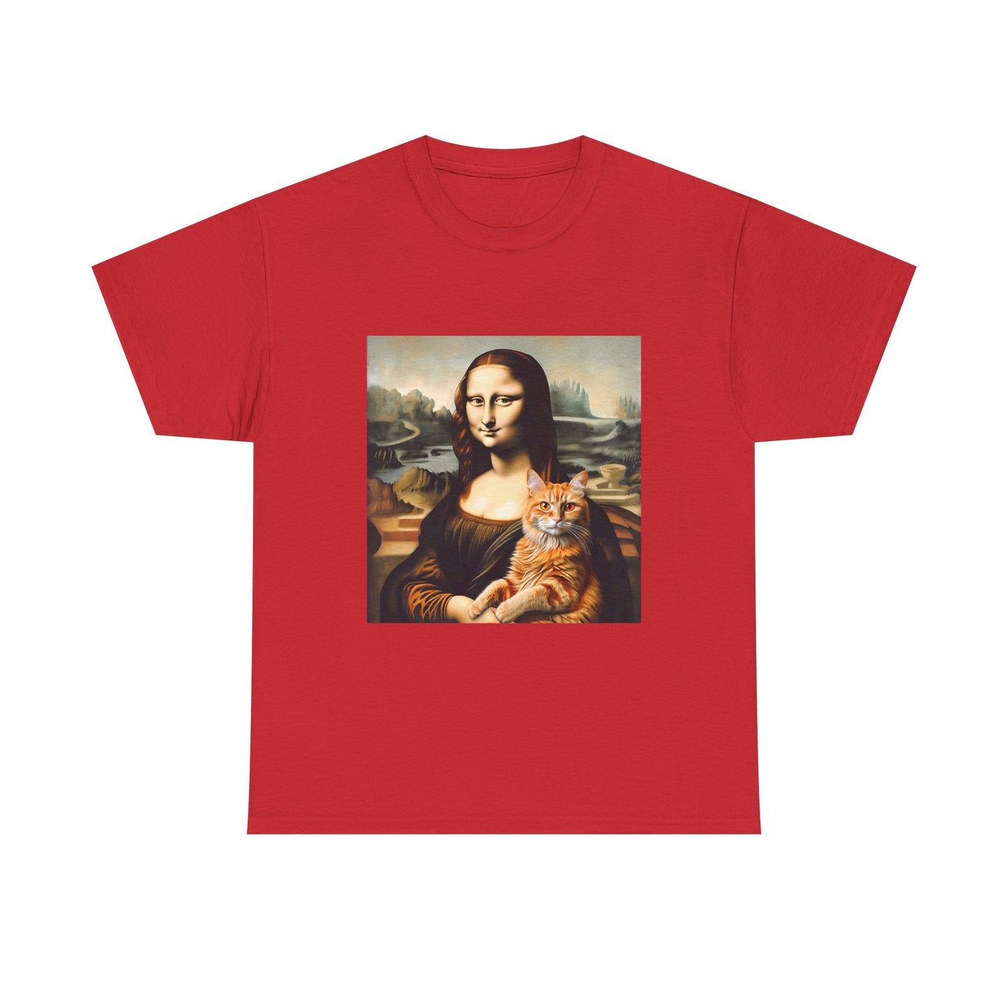 T-Shirt — Mona Lisa Holding a Cat Graphic Tee
