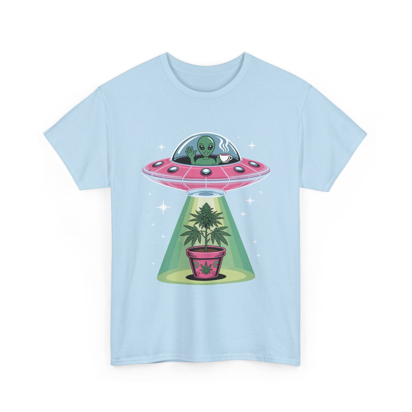 Alien UFO Plant Tee — Cute Extraterrestrial Plant Abduction Graphic T-Shirt