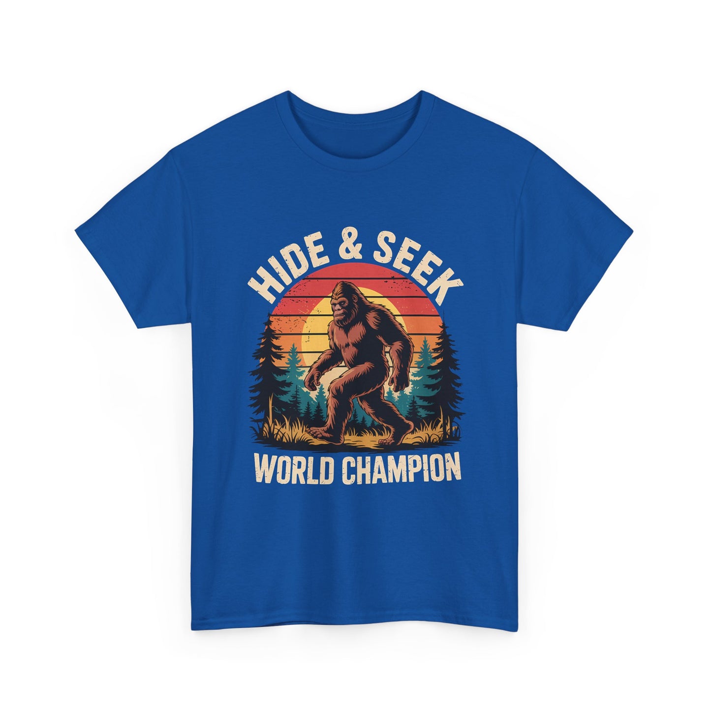 Hide & Seek World Champion T-Shirt — Funny Bigfoot Sasquatch Graphic Tee