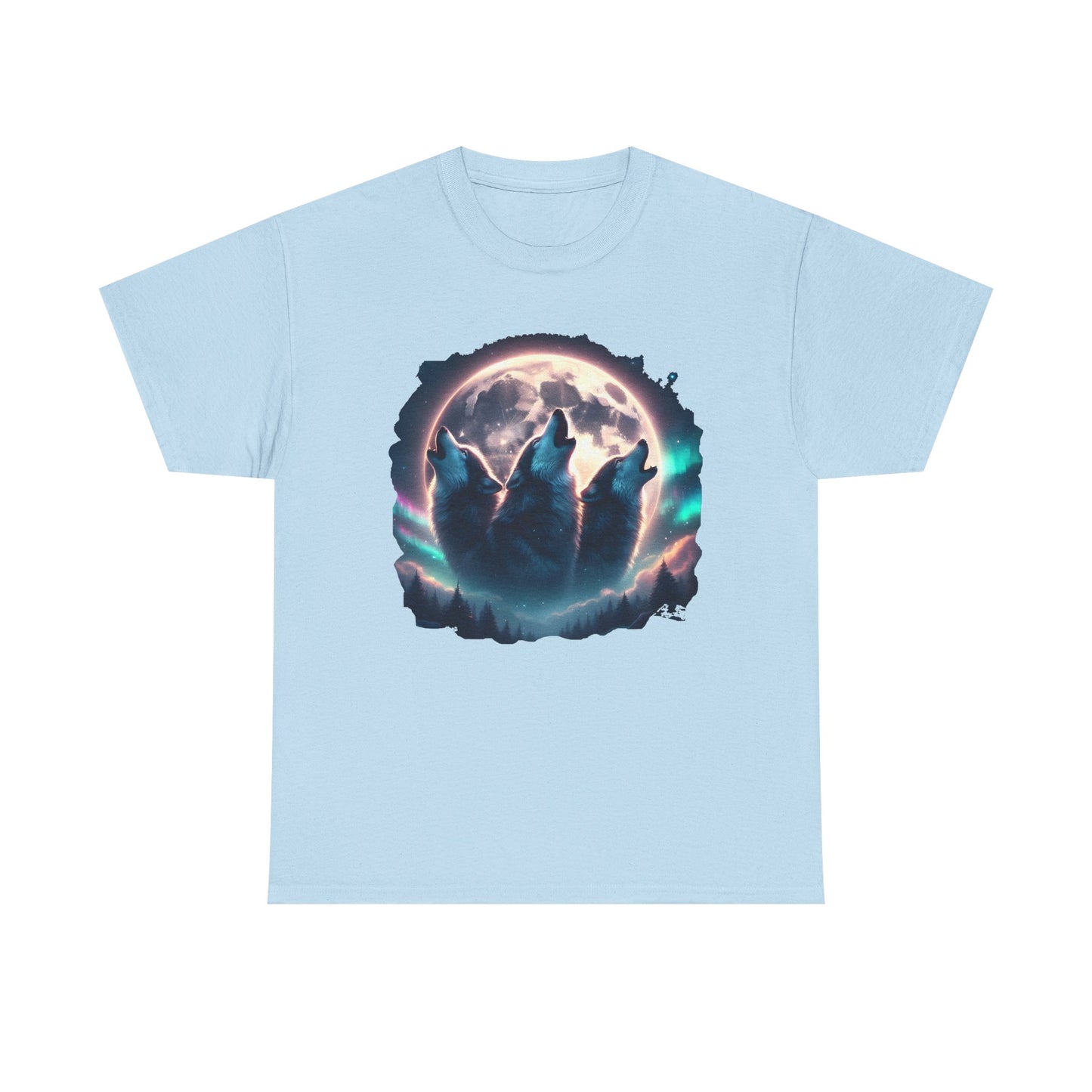 Wolf Moon T-Shirt — Howling Wolves Silhouette at Full Moon Graphic Tee