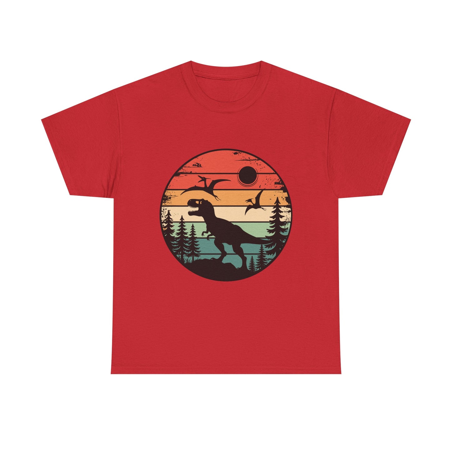 T-Rex Sunset Tee — Retro Dinosaur Graphic T-Shirt