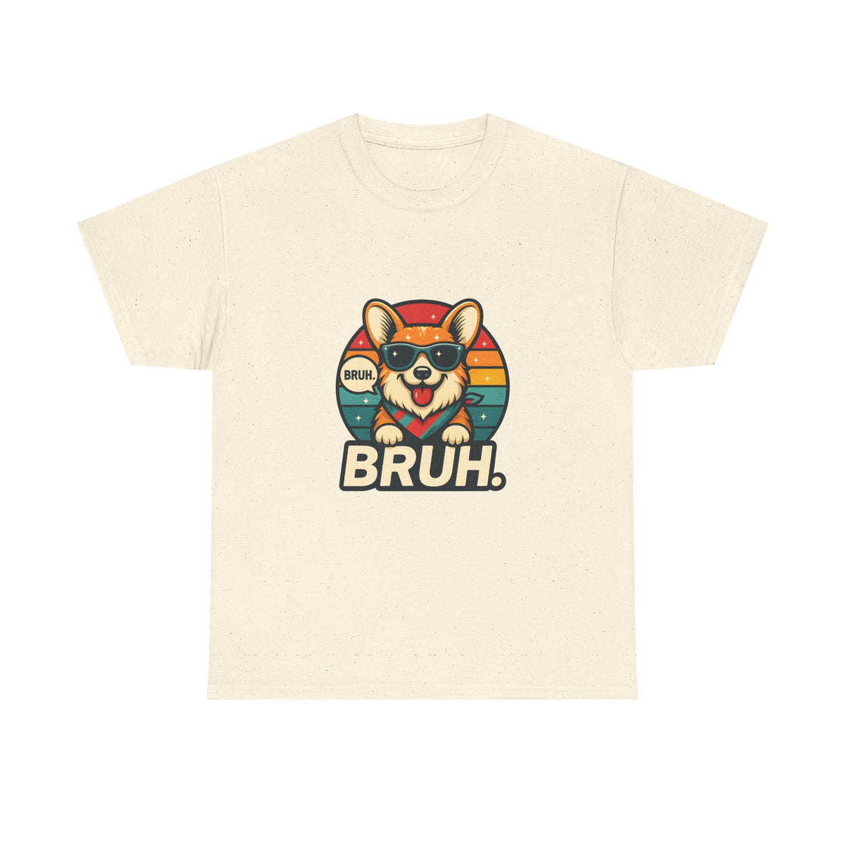 Corgi 'BRUH' Graphic Tee - Retro Sunglasses Dog T-Shirt