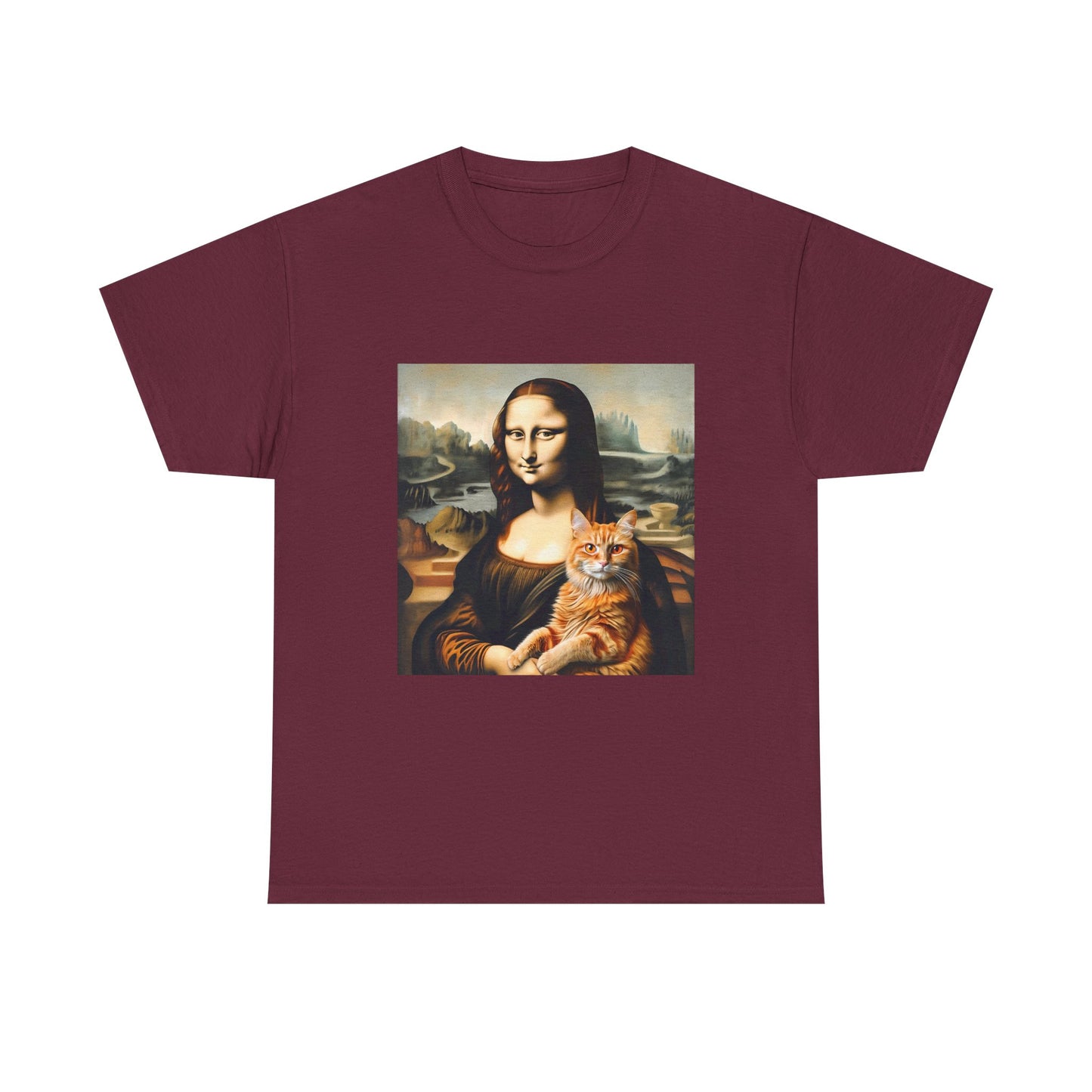 T-Shirt — Mona Lisa Holding a Cat Graphic Tee