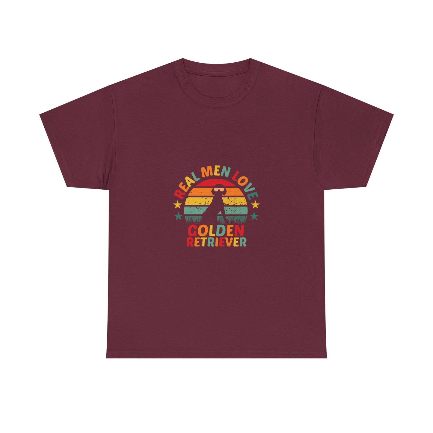 T-Shirt — "Real Men Love Golden Retriever" Retro Dog Tee
