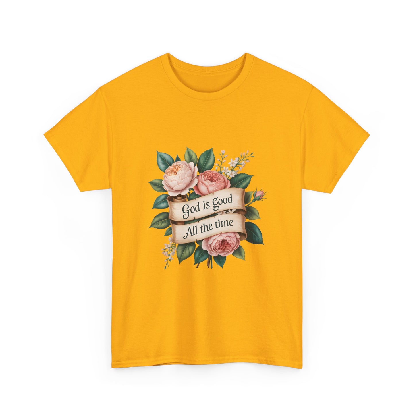 Floral "God is Good All the Time" T‑Shirt