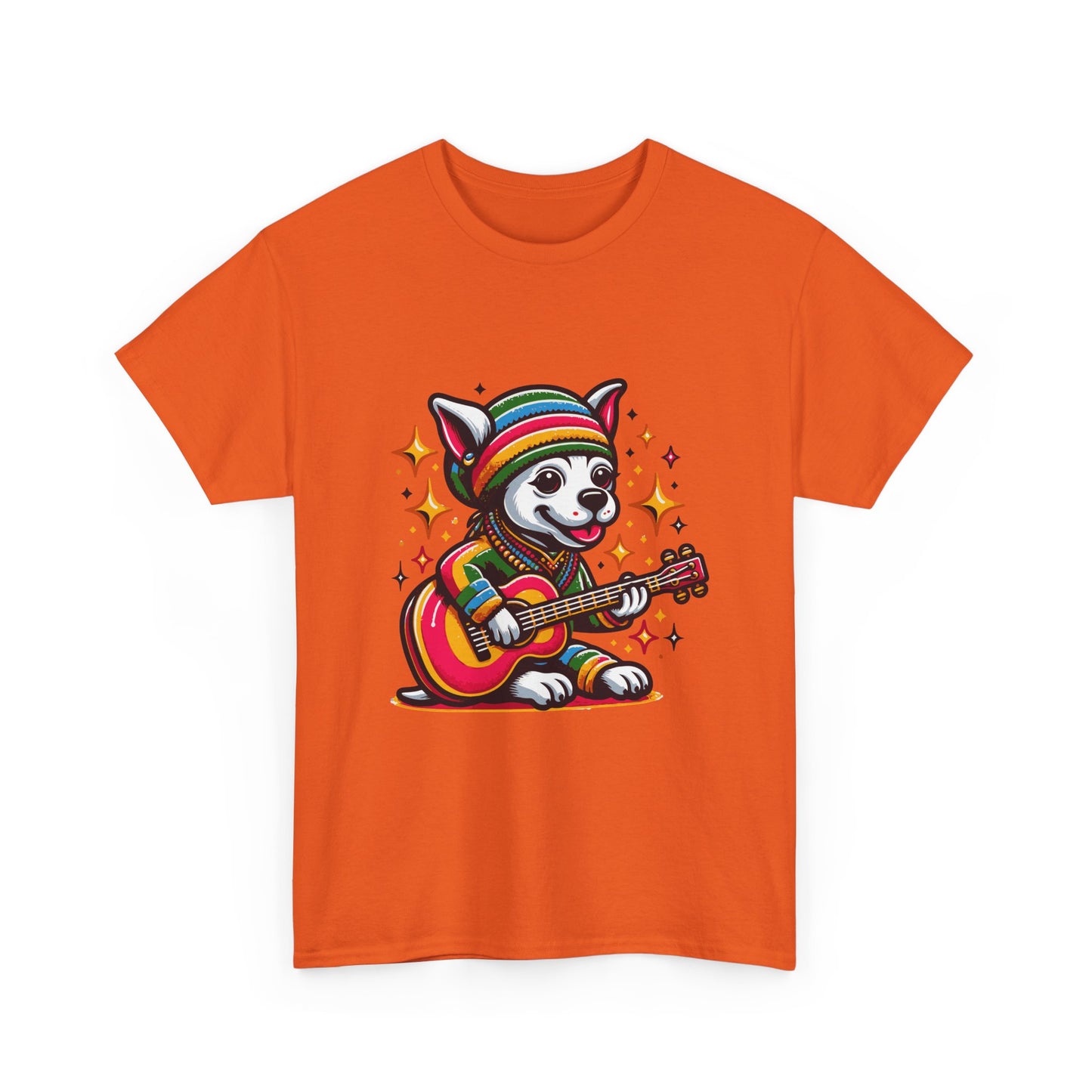 Pup Reggae Guitar Tee — Cute Dog Playing Guitar Graphic T-Shirt