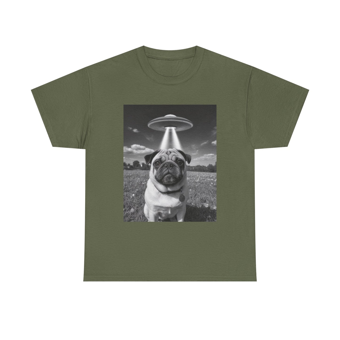 Pug Abduction Tee - Funny UFO Dog Graphic Shirt
