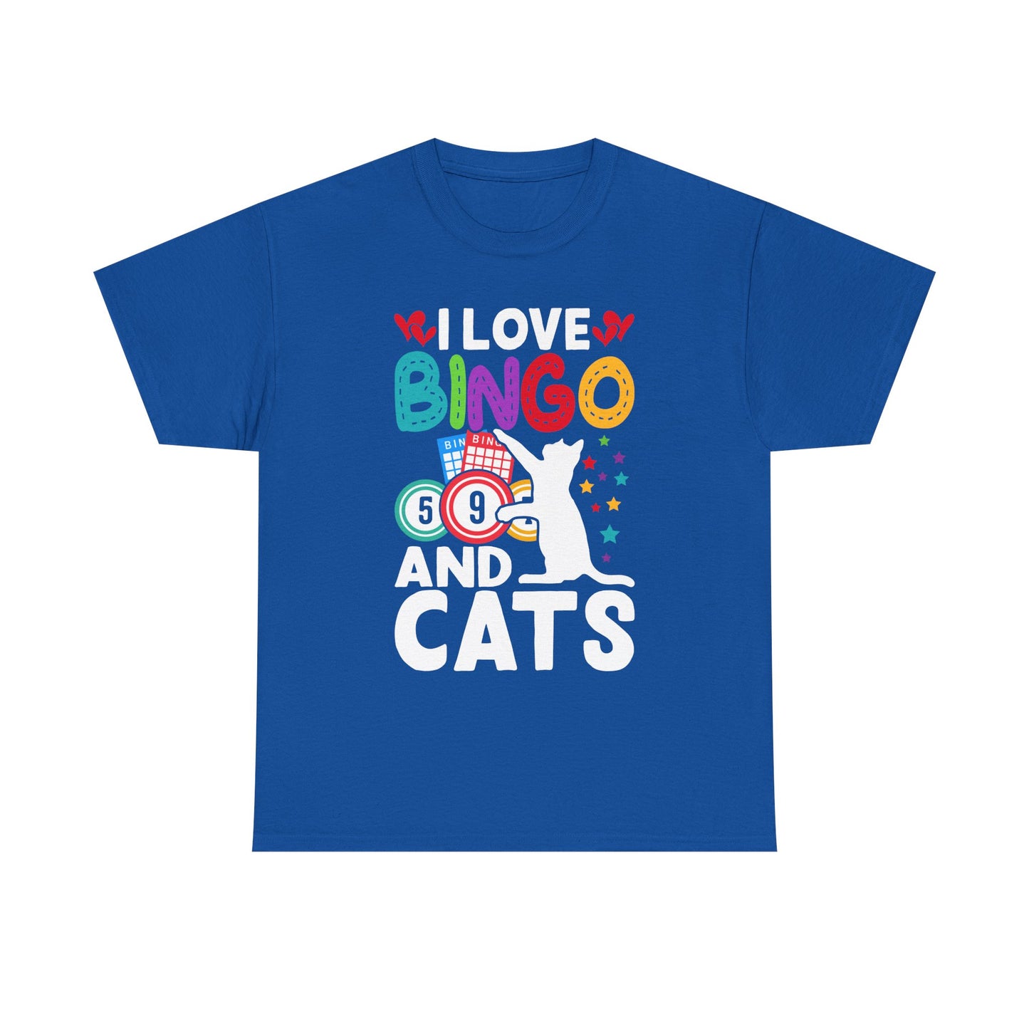 I Love Bingo and Cats T-Shirt — Funny Cat Lover Bingo Tee