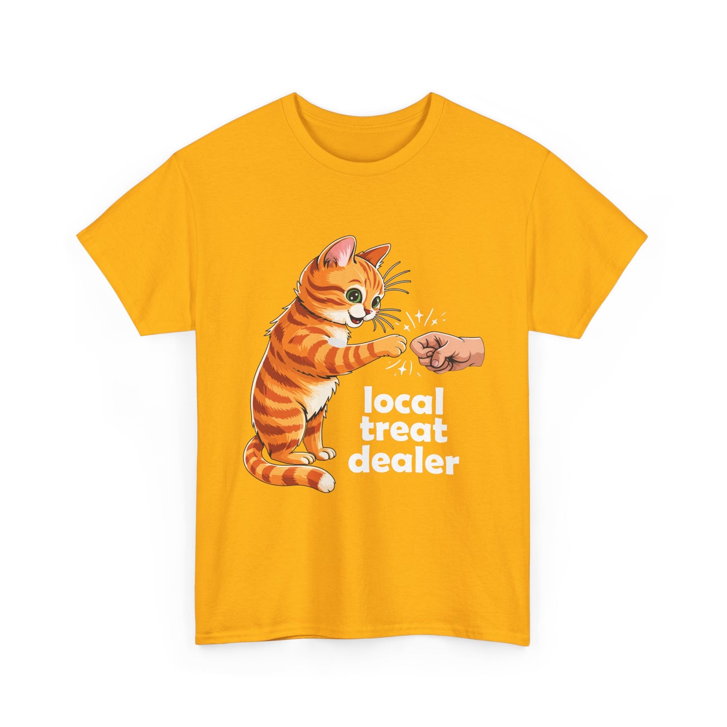 Cat T-Shirt — "Local Treat Dealer" Cute Ginger Kitty Fist Bump Tee