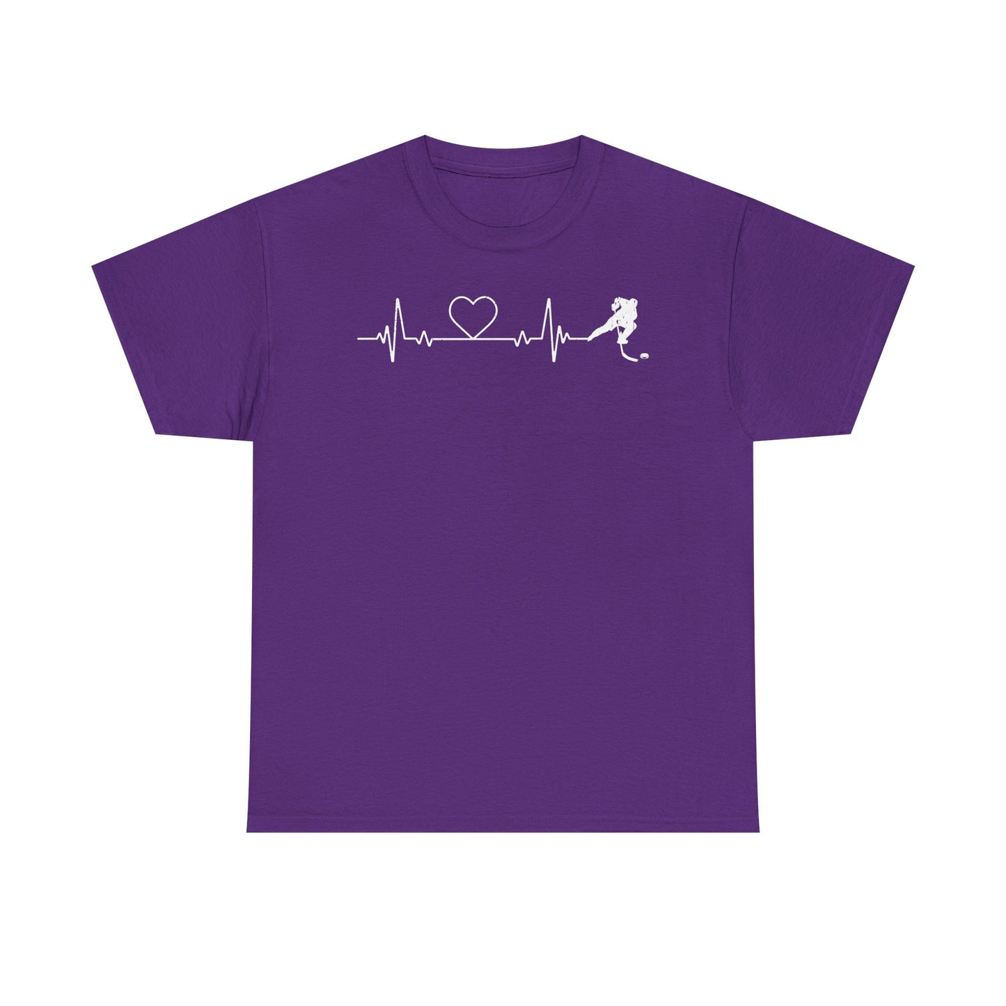 Running Heartbeat T-Shirt — Runner ECG Line with Heart Graphic