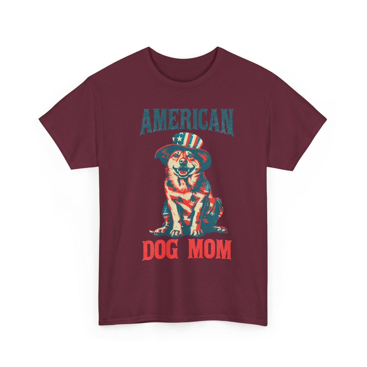 American Dog Mom T-Shirt — Patriotic Pup Tee for Dog Lovers