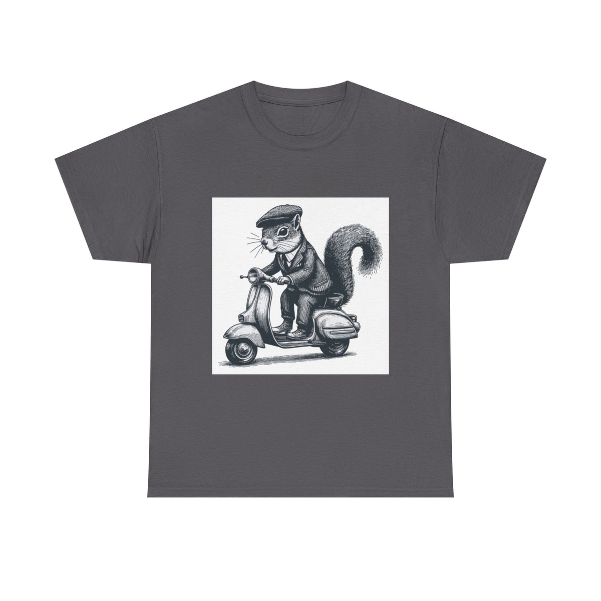 Squirrel on Scooter T-Shirt — Retro Riding Animal Tee