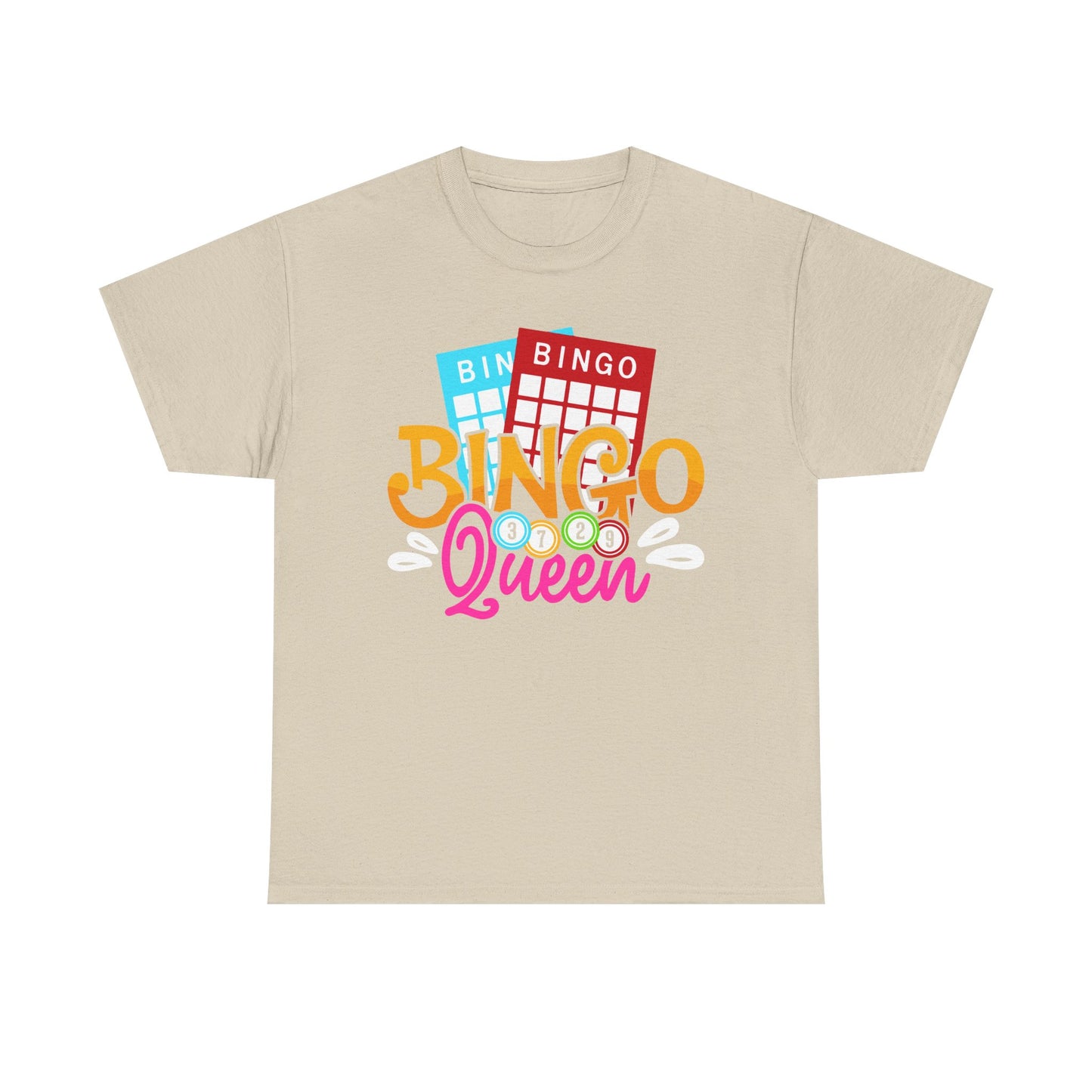 Bingo Queen T-Shirt – Colorful Bingo Cards Graphic Tee for Players & Seniors