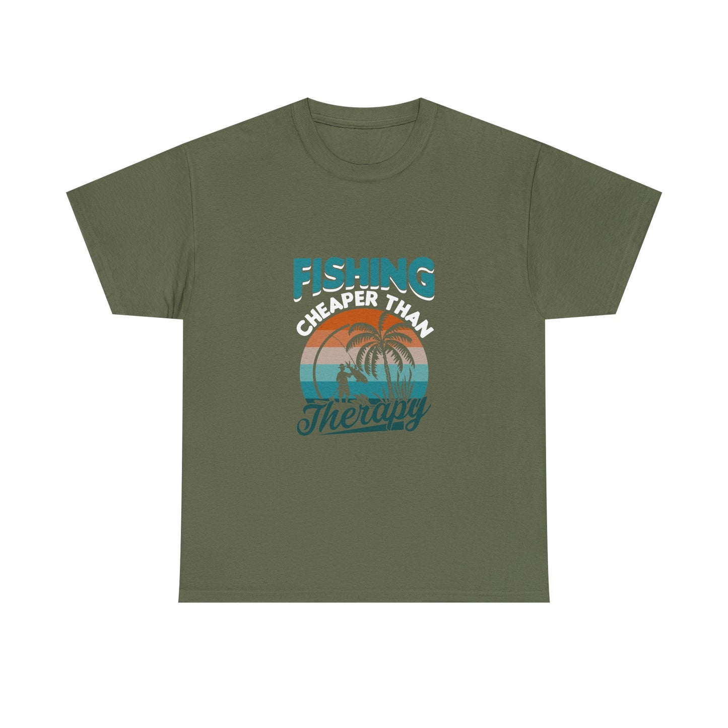 Fishing Cheaper Than Therapy T-Shirt — Retro Palm Beach Fishing Tee