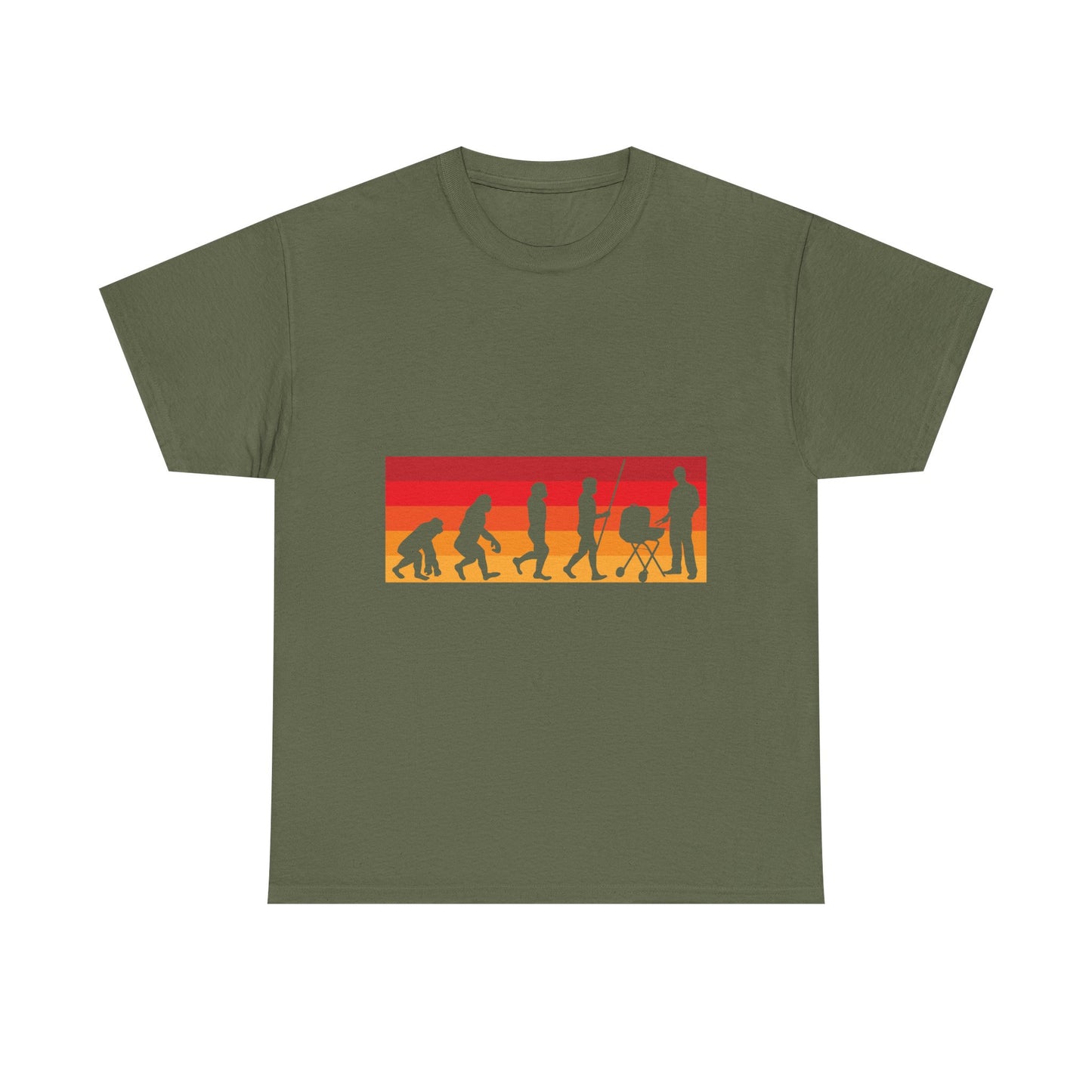 Evolution of Parenthood T-Shirt — Retro Sunset Dad to Parent Silhouette Tee