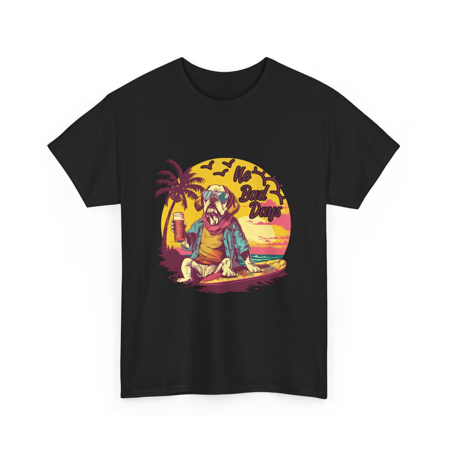 T-Shirt — "No Bad Days" Surf Sloth Retro Beach Tee