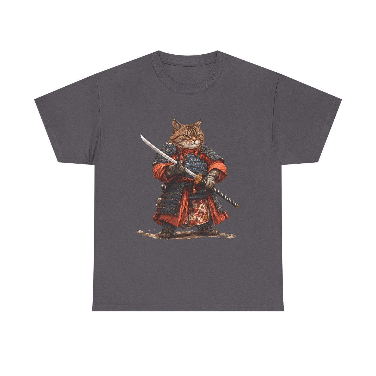 Samurai Cat T-Shirt – Warrior Tabby Graphic Tee