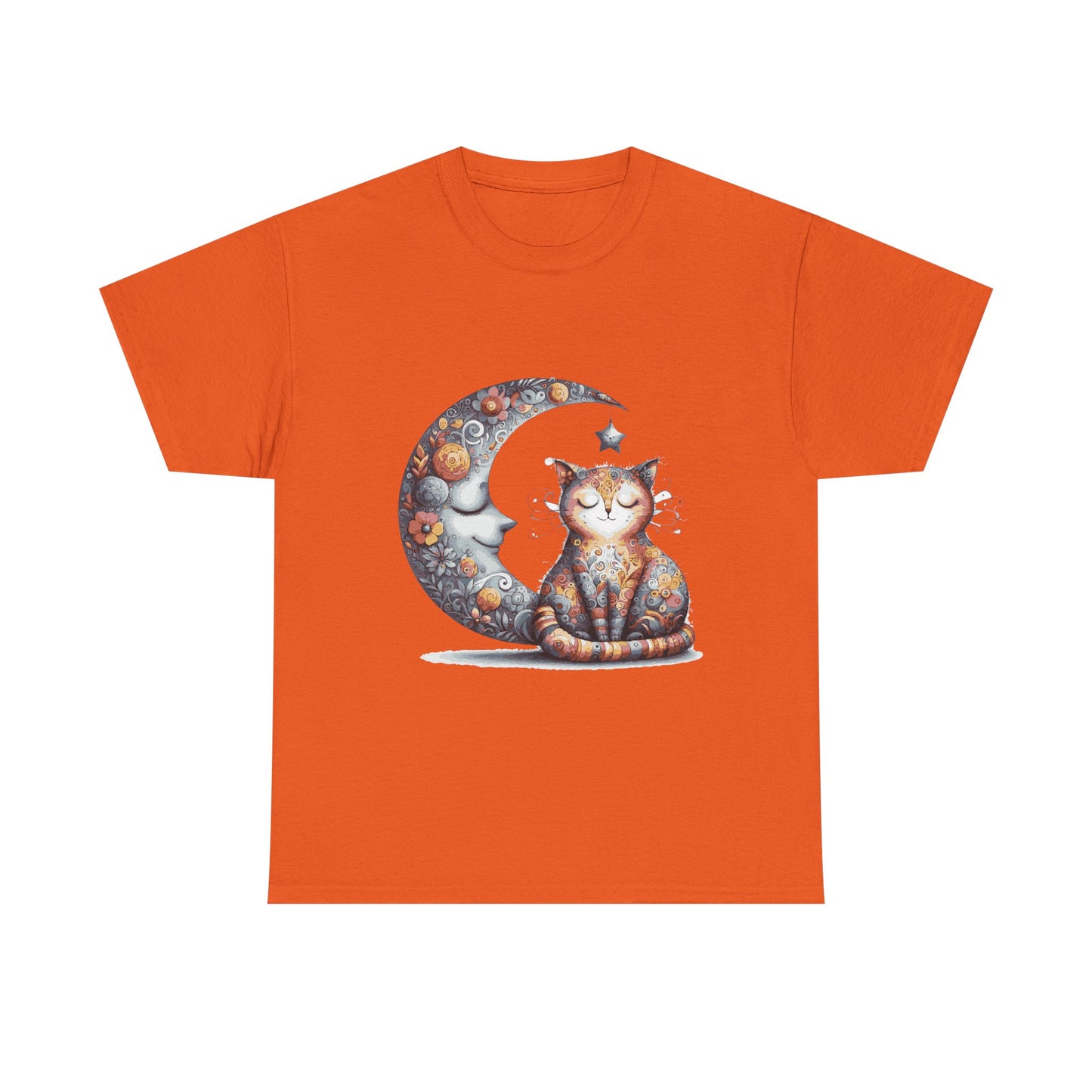 Cat Moon T-Shirt — Whimsical Cosmic Cat Graphic Tee