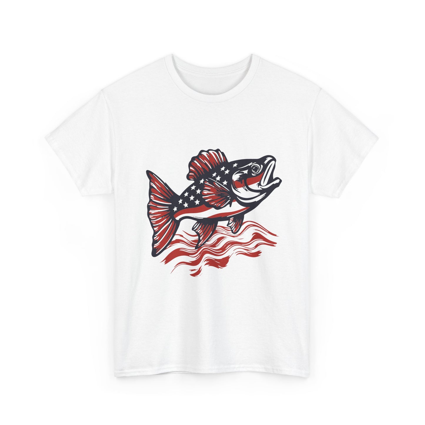 Walleye Fishing Graphic Tee – Retro Red & Black Fish Design