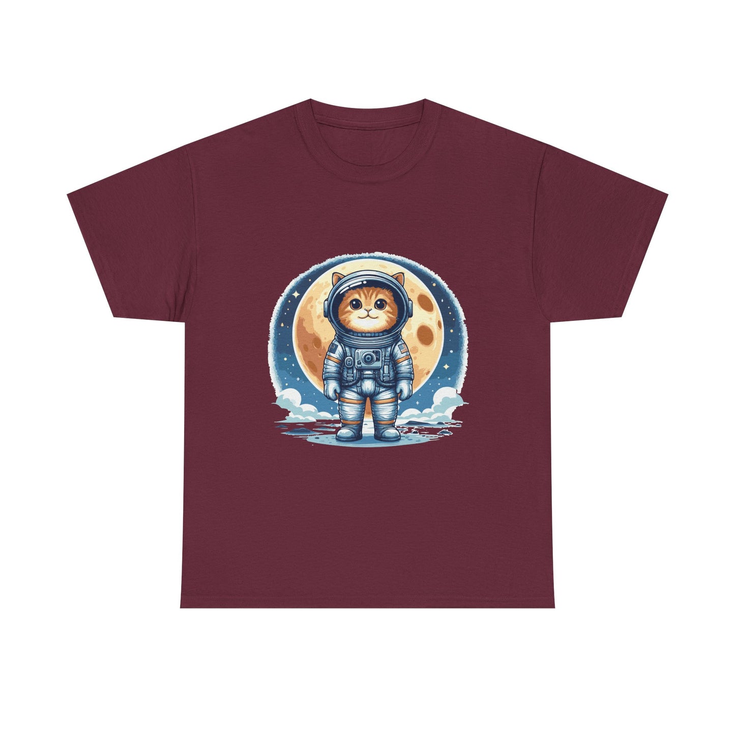 Astronaut Cat T-Shirt – Cute Space Kitty Tee with Moon