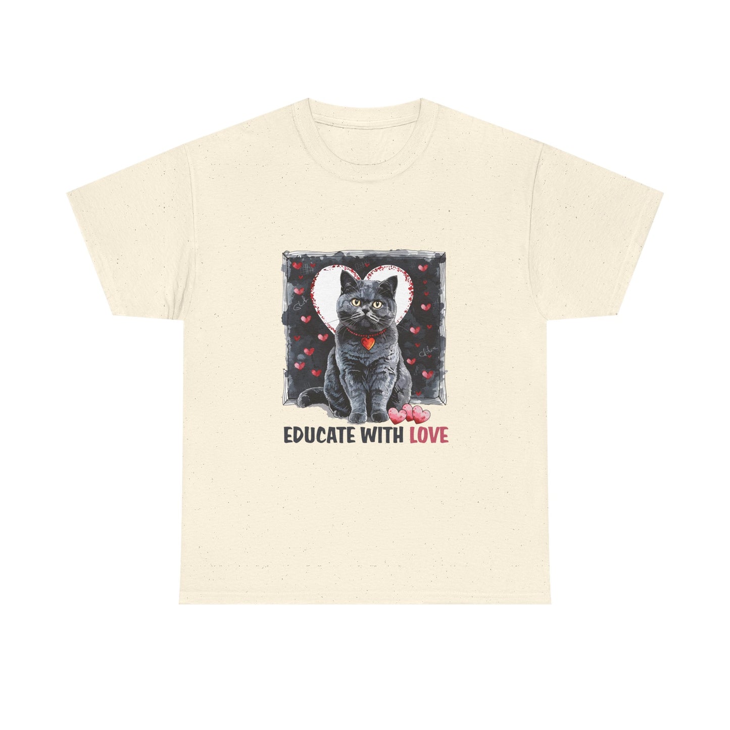 Cat “Educate With Love” T‑Shirt