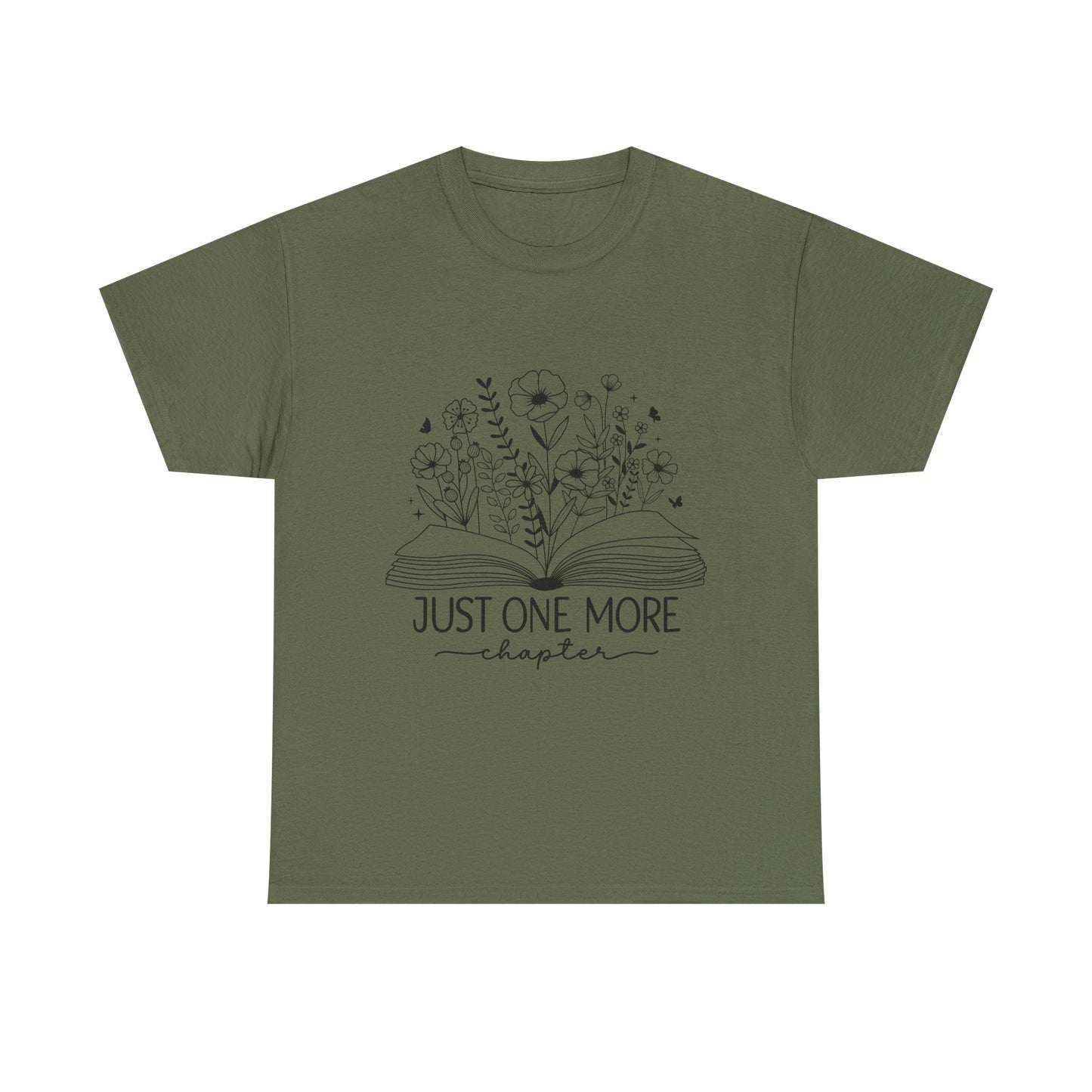 Reading T-Shirt — "Just One More Chapter" Floral Booklover Tee