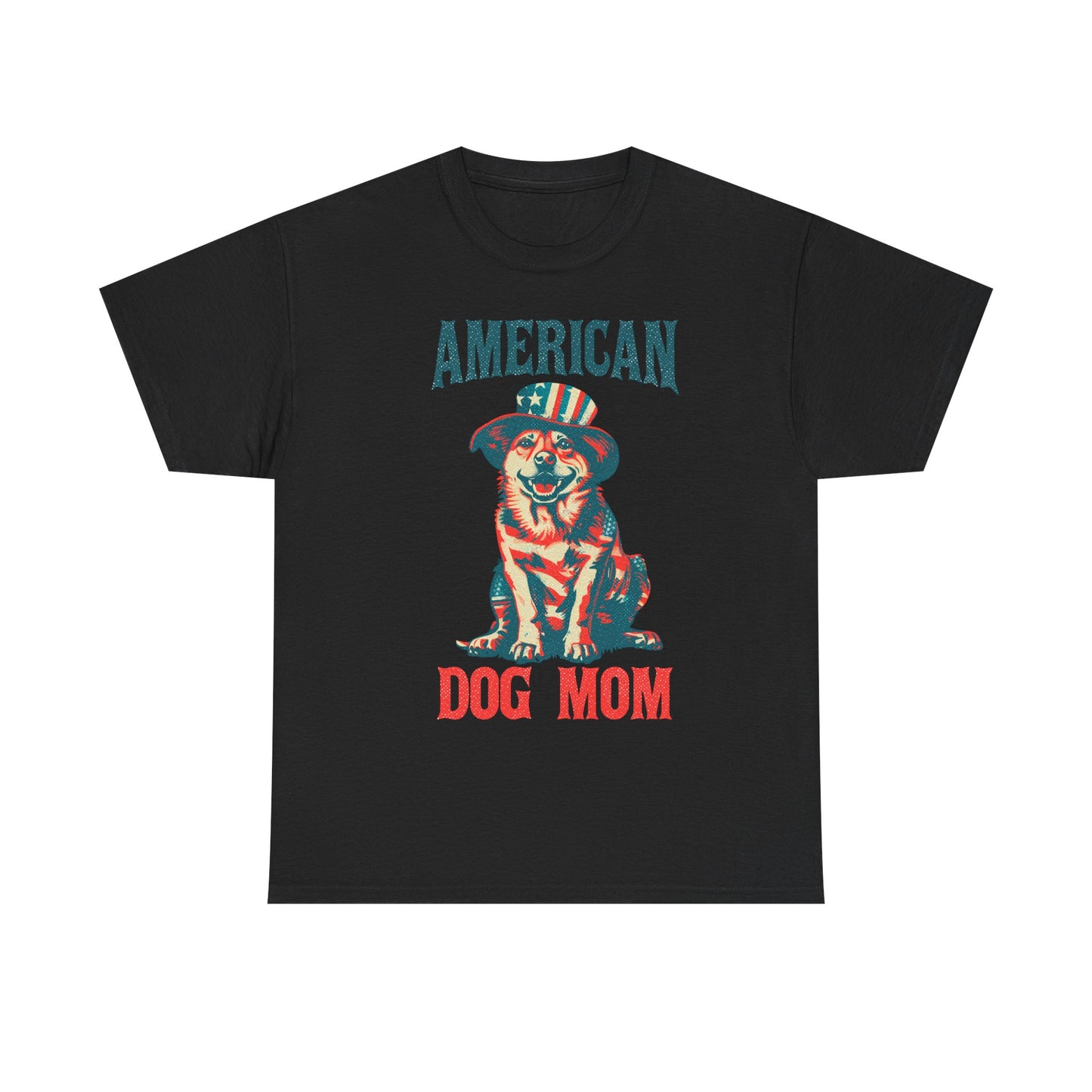 American Dog Mom T-Shirt — Patriotic Pup Tee for Dog Lovers