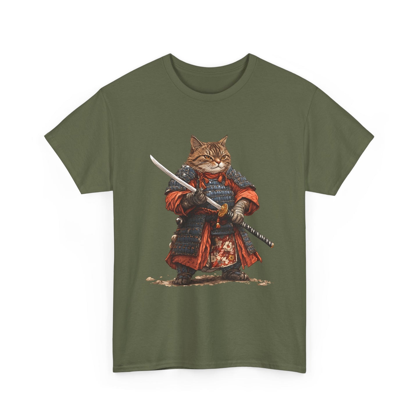 Samurai Cat T-Shirt – Warrior Tabby Graphic Tee