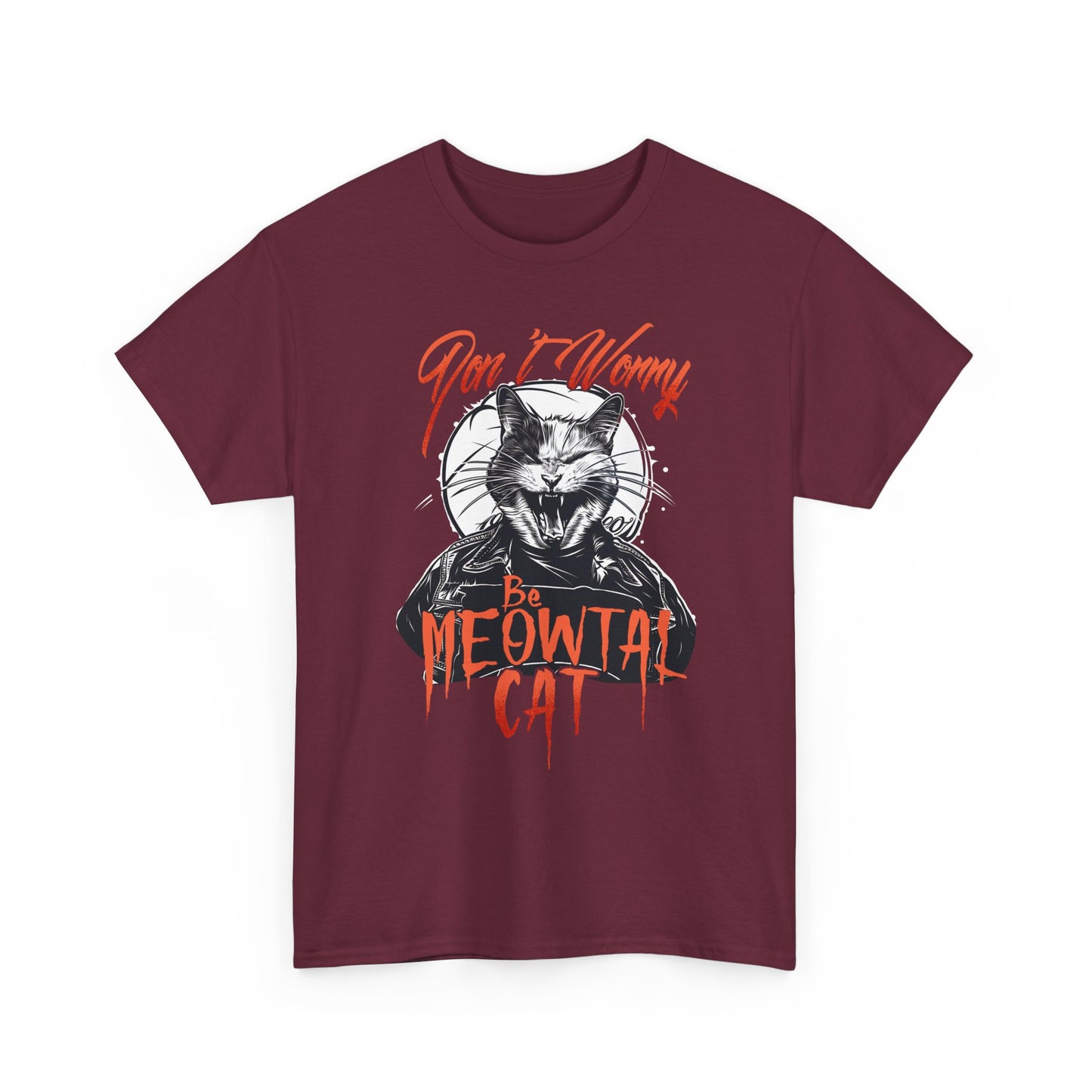 Meowtal Cat T-Shirt — 'Don't Worry' Gothic Cat Graphic Tee