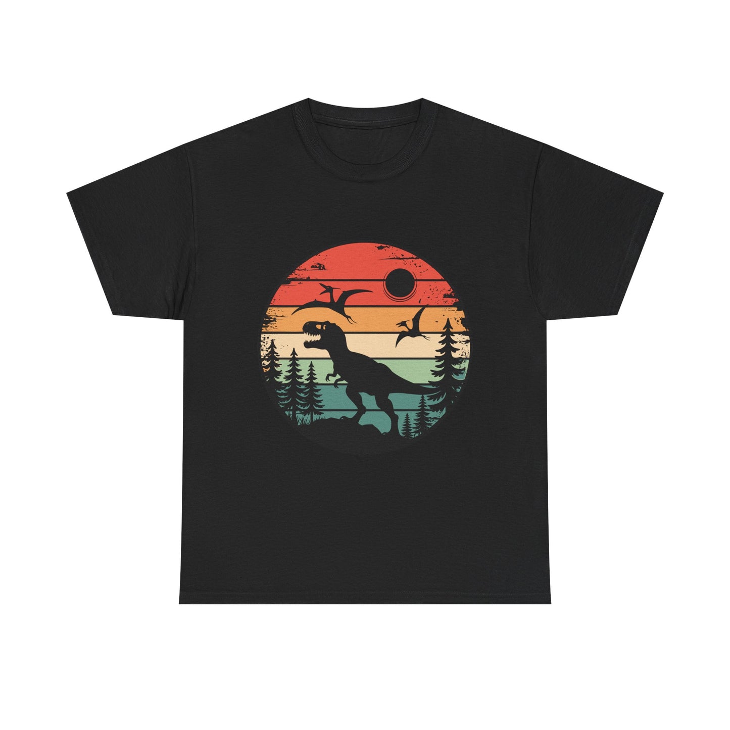 T-Rex Sunset Tee — Retro Dinosaur Graphic T-Shirt