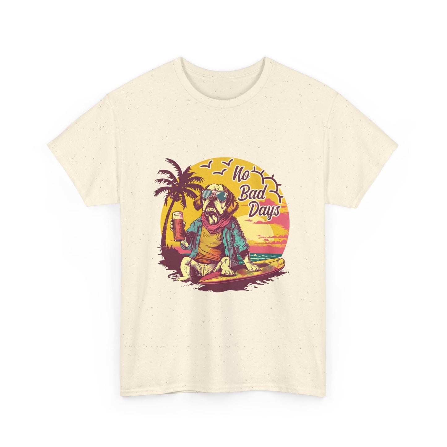 T-Shirt — "No Bad Days" Surf Sloth Retro Beach Tee