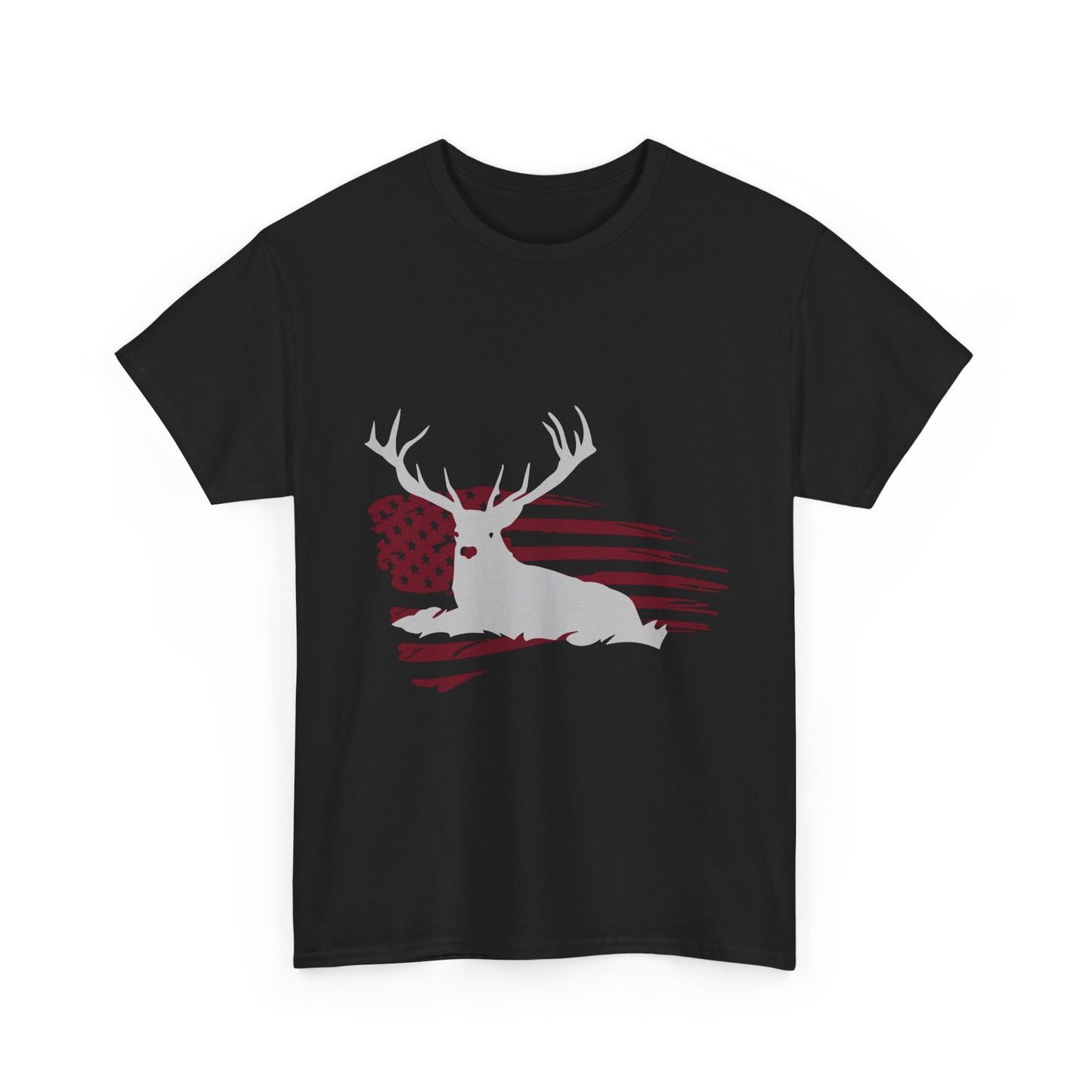 Patriotic Deer Flag T‑Shirt – American Hunting Graphic Tee