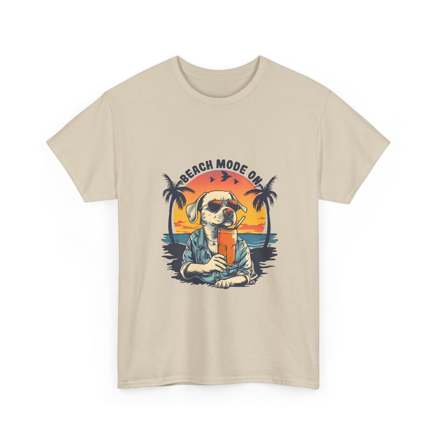 Beach Mode On T-Shirt — Retro Surf Dog Summer Tee