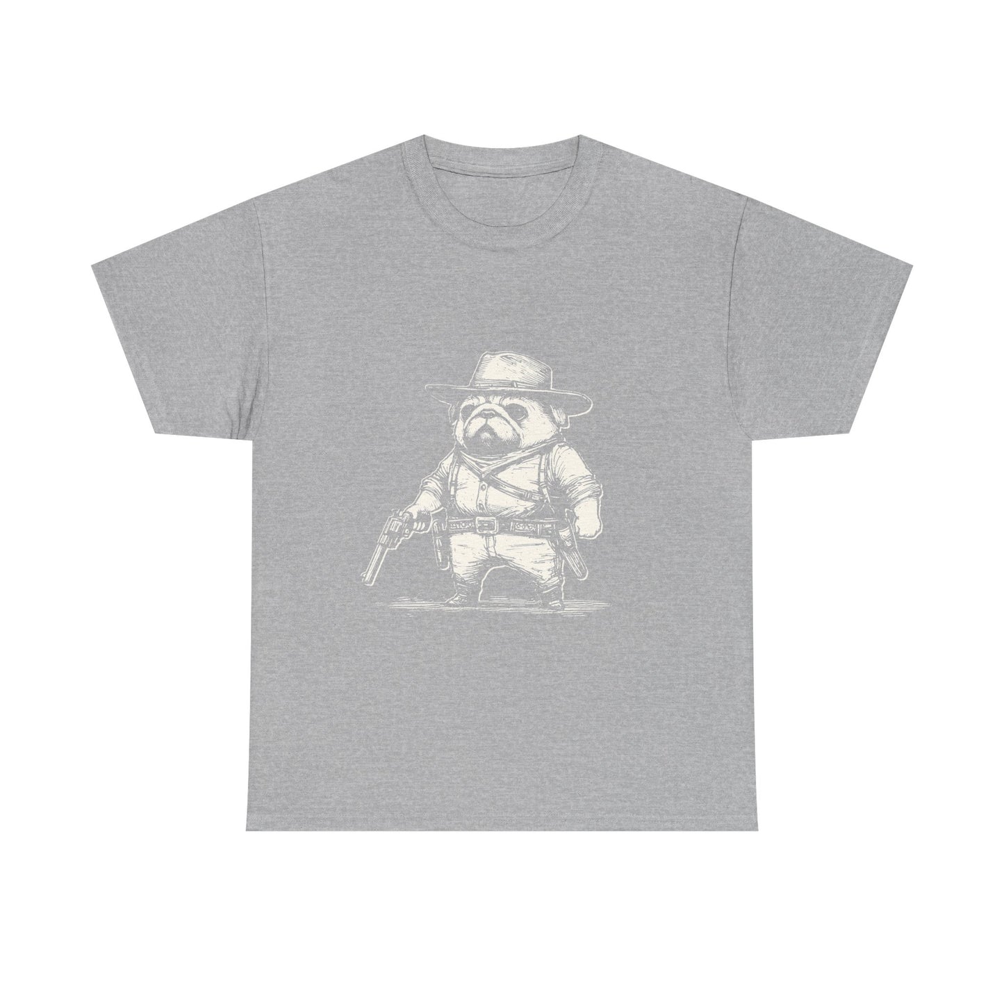Pug Gunslinger T-Shirt – Cute Cowboy Pug Graphic Tee