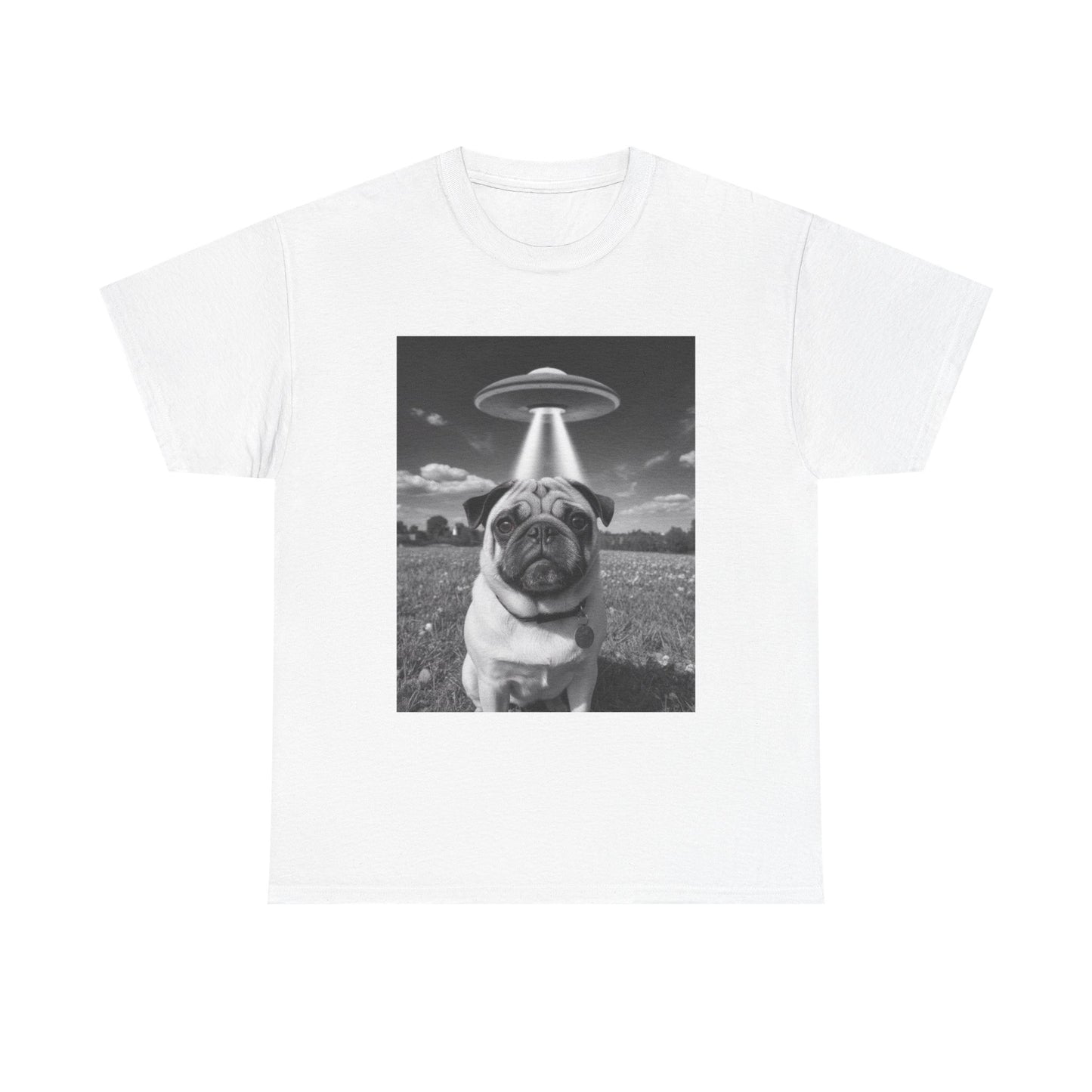 Pug Abduction Tee - Funny UFO Dog Graphic Shirt