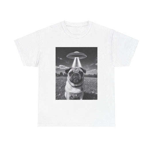 Pug Abduction Tee - Funny UFO Dog Graphic Shirt