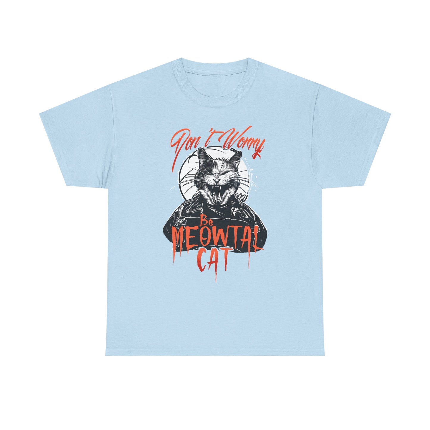 Meowtal Cat T-Shirt — 'Don't Worry' Gothic Cat Graphic Tee