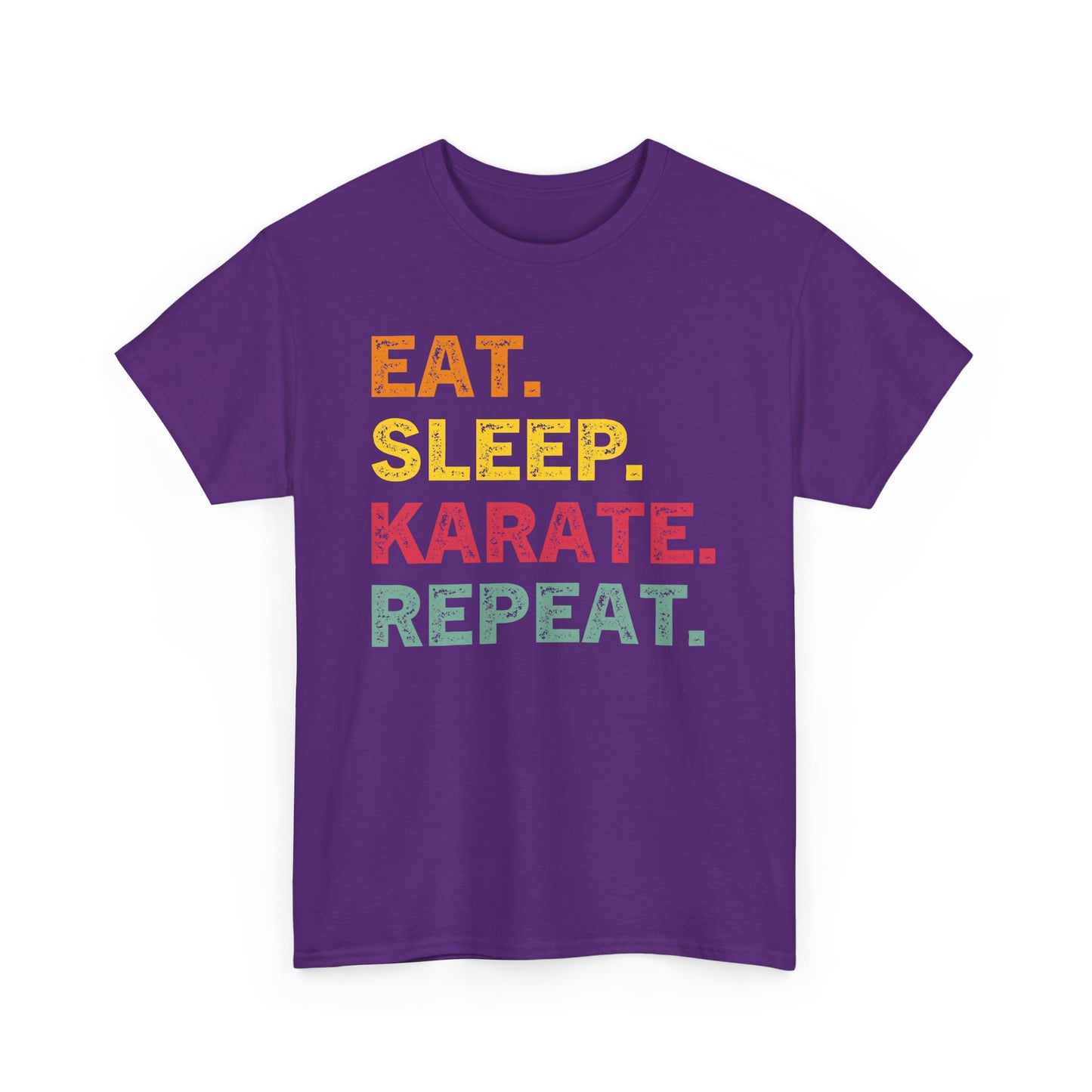 Karate T-Shirt - Eat. Sleep. Karate. Repeat. Retro Martial Arts Tee