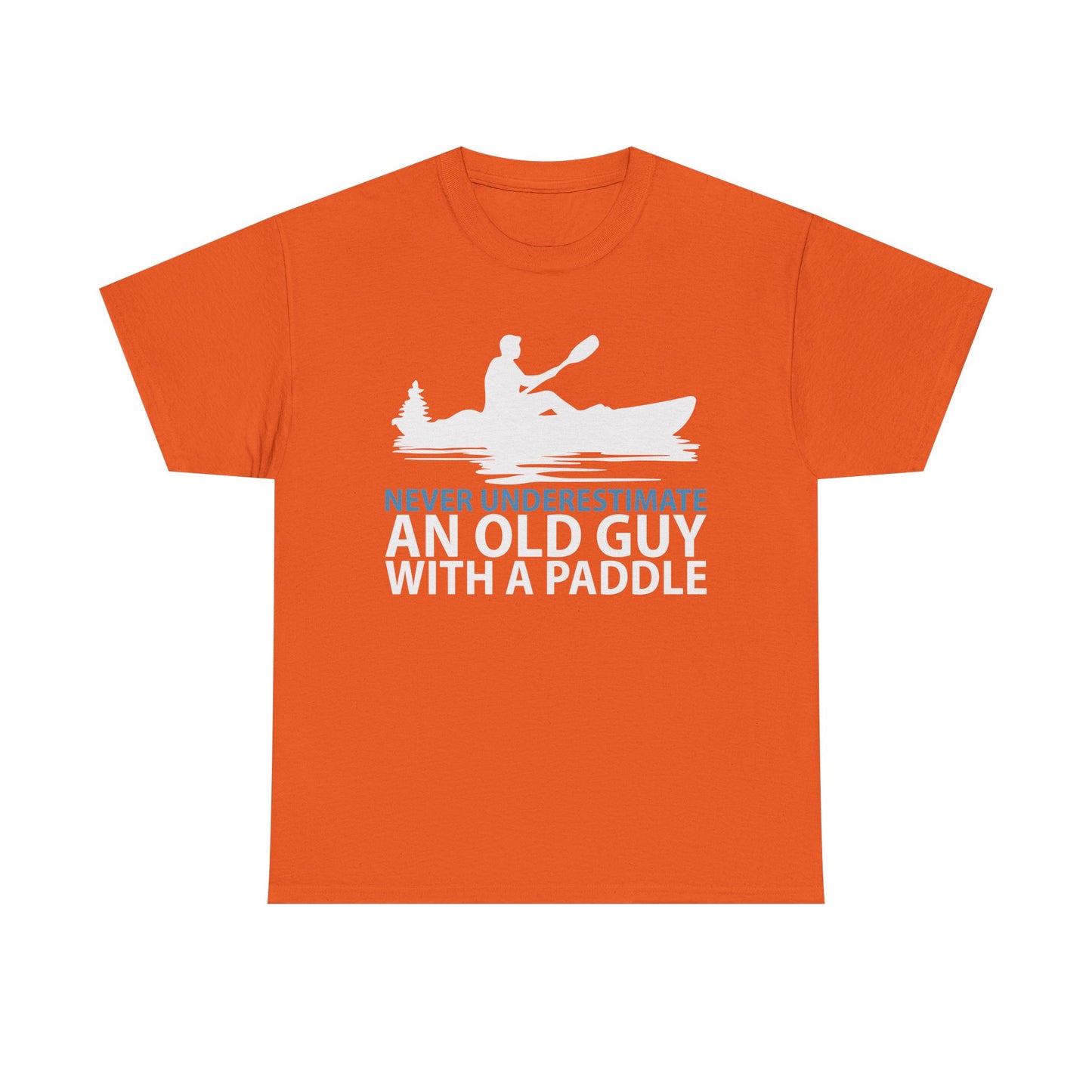 Kayak T-Shirt — "Never Underestimate An Old Guy With A Paddle" Vintage Paddleboarding Tee
