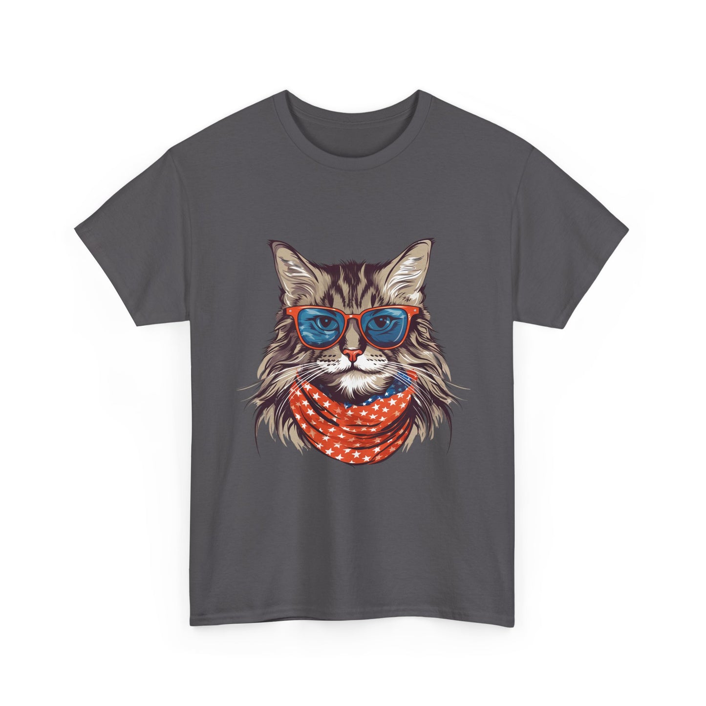 Cat with Sunglasses & Bandana T-Shirt — Cool Retro Cat Graphic Tee