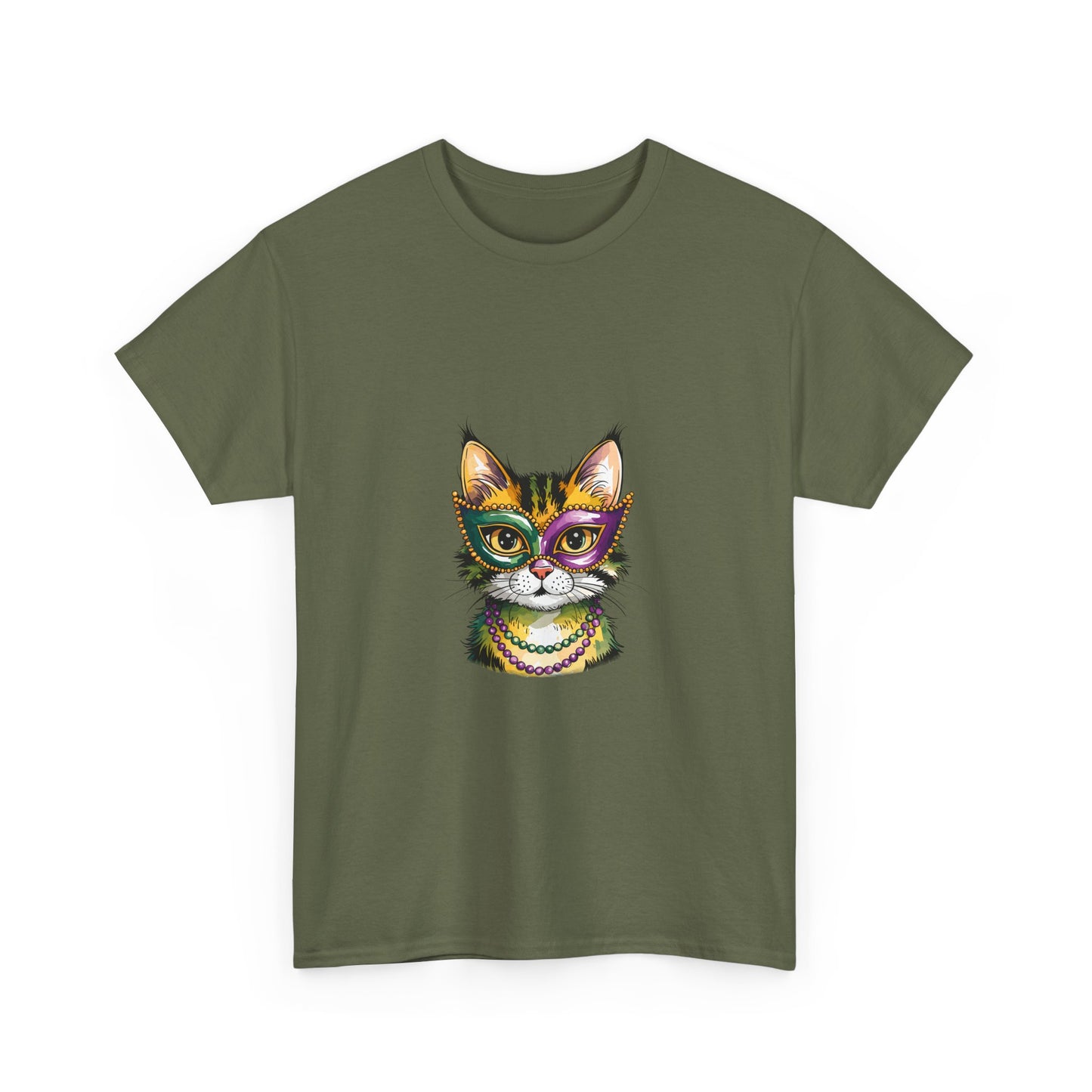 Cat Face Graphic Tee — Colorful Whimsical Kitty T-Shirt