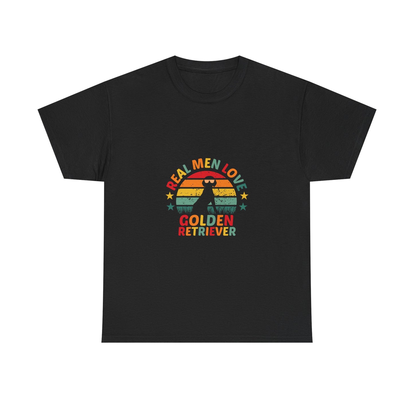 T-Shirt — "Real Men Love Golden Retriever" Retro Dog Tee