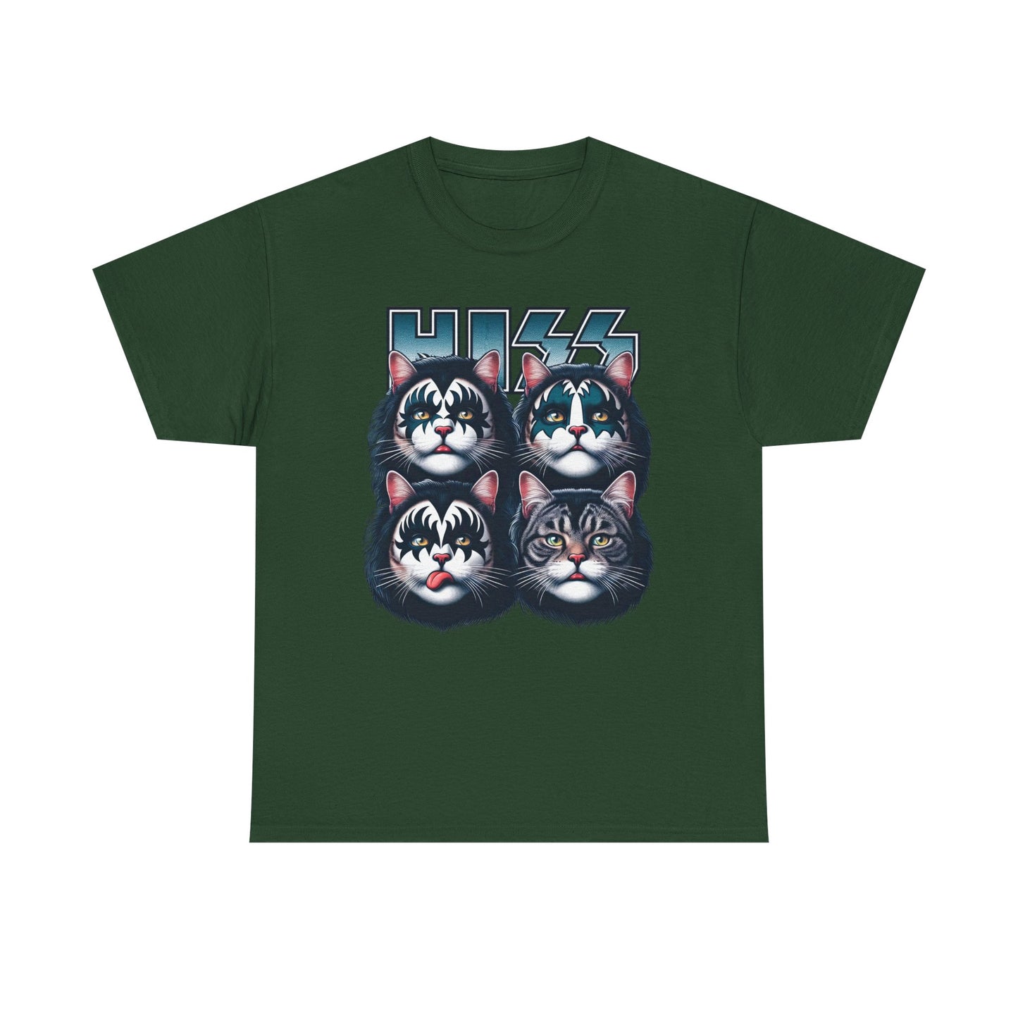 KISS-Style Rock Cat Band T-Shirt