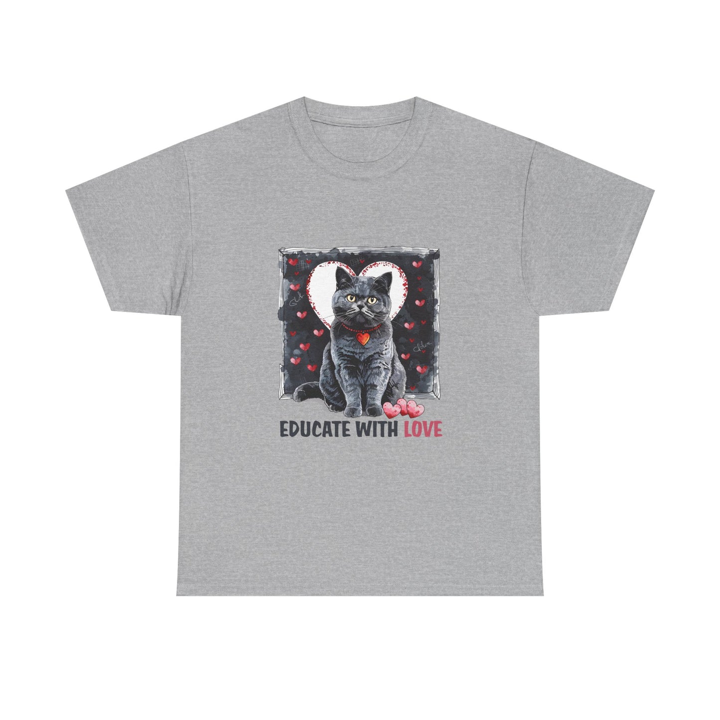 Cat “Educate With Love” T‑Shirt