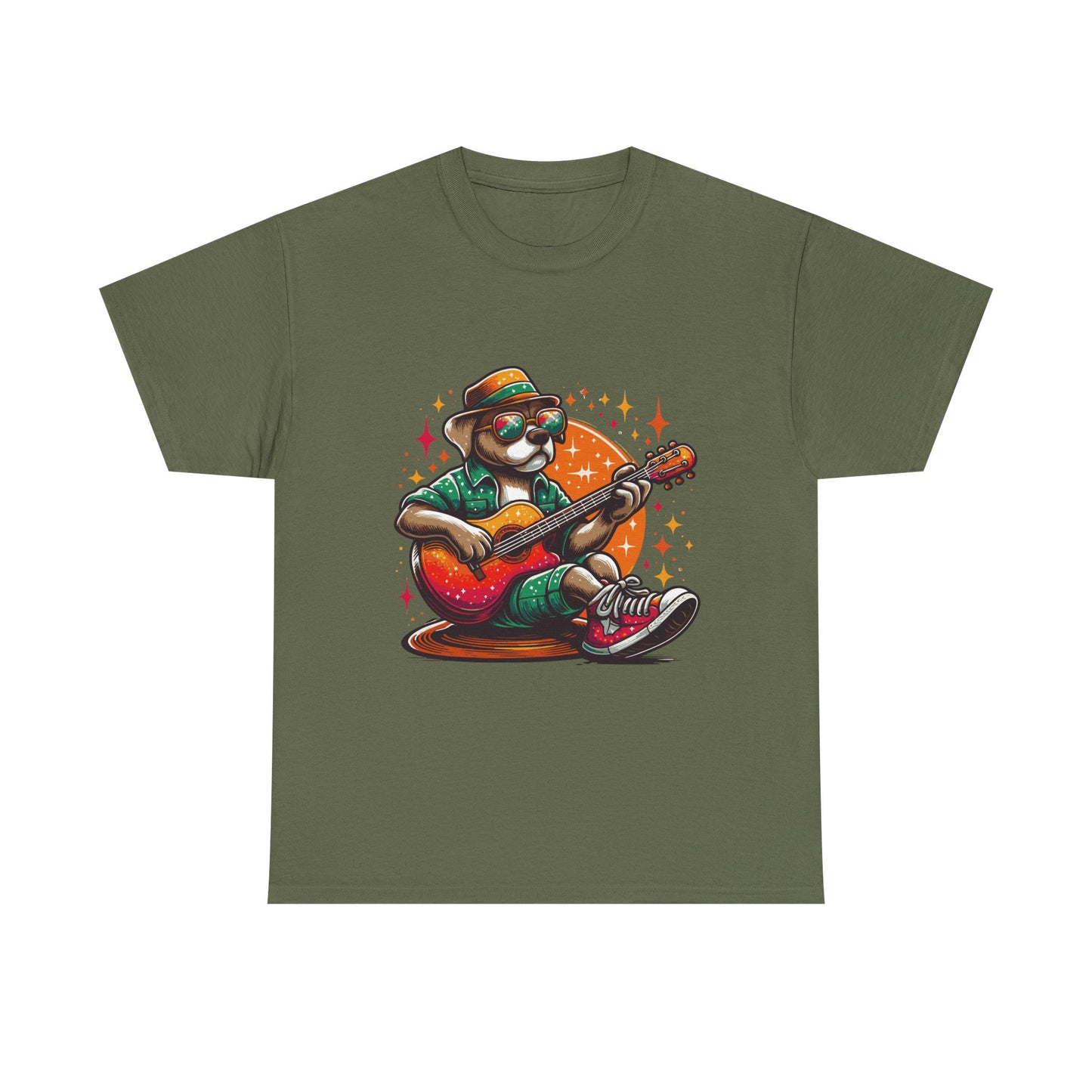 Dog Playing Guitar T‑Shirt — Retro Chill Music Tee for Guitar Lovers
