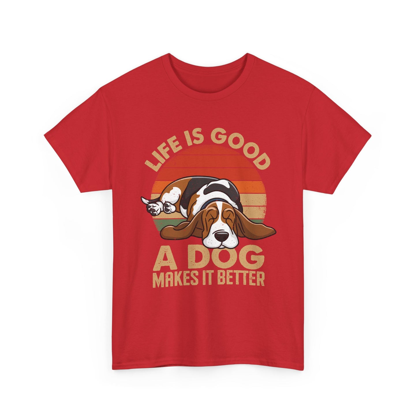 Life Is Good "A Dog Makes It Better" T-Shirt — Cute Retro Dog Lover Tee